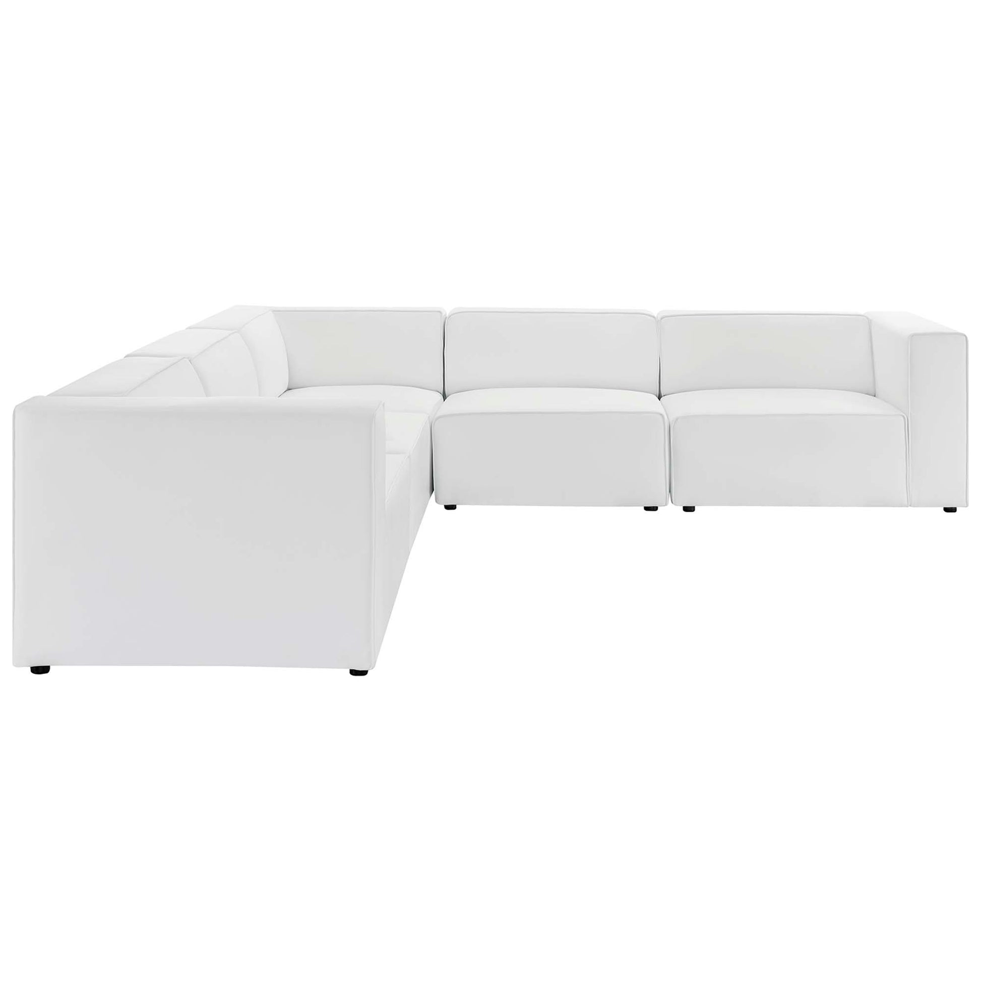 Mingle 5-Piece Vegan Leather Sectional Sofa by Modway - Best Buy Furniture