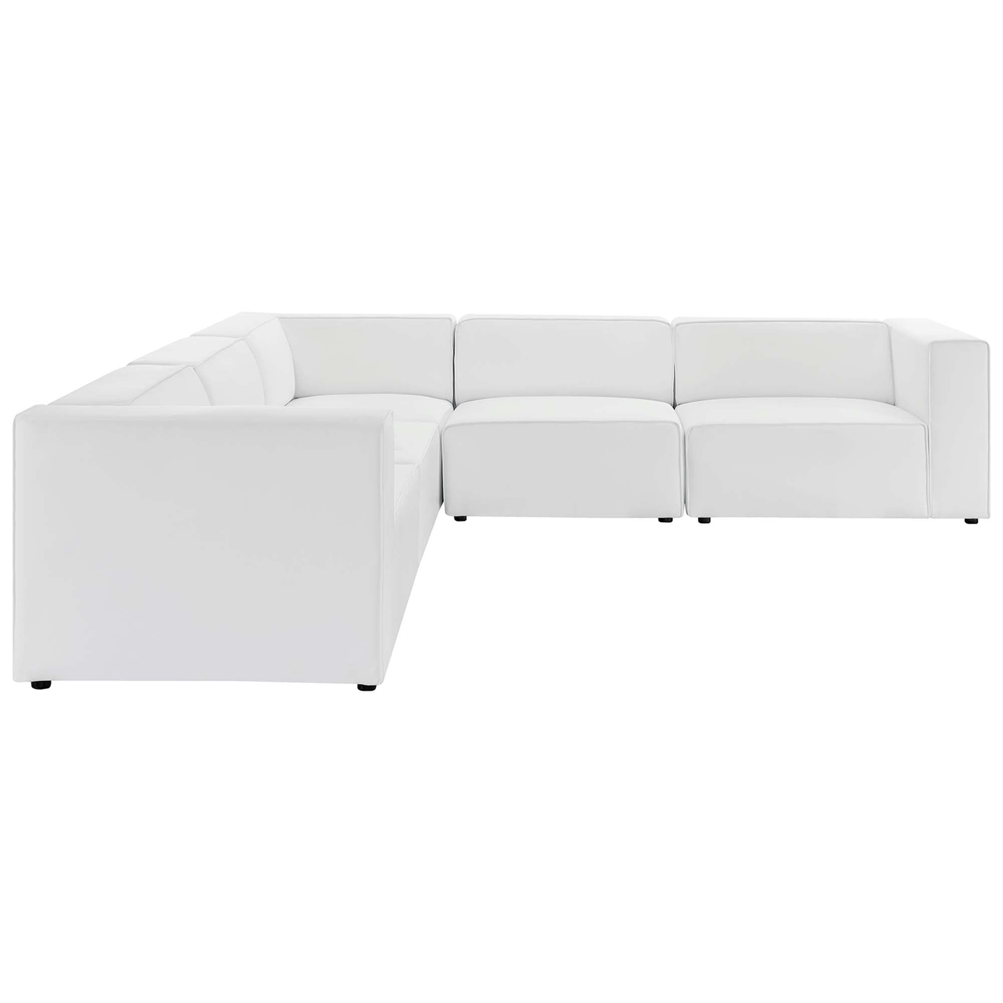 Mingle 5-Piece Vegan Leather Sectional Sofa by Modway - Best Buy Furniture