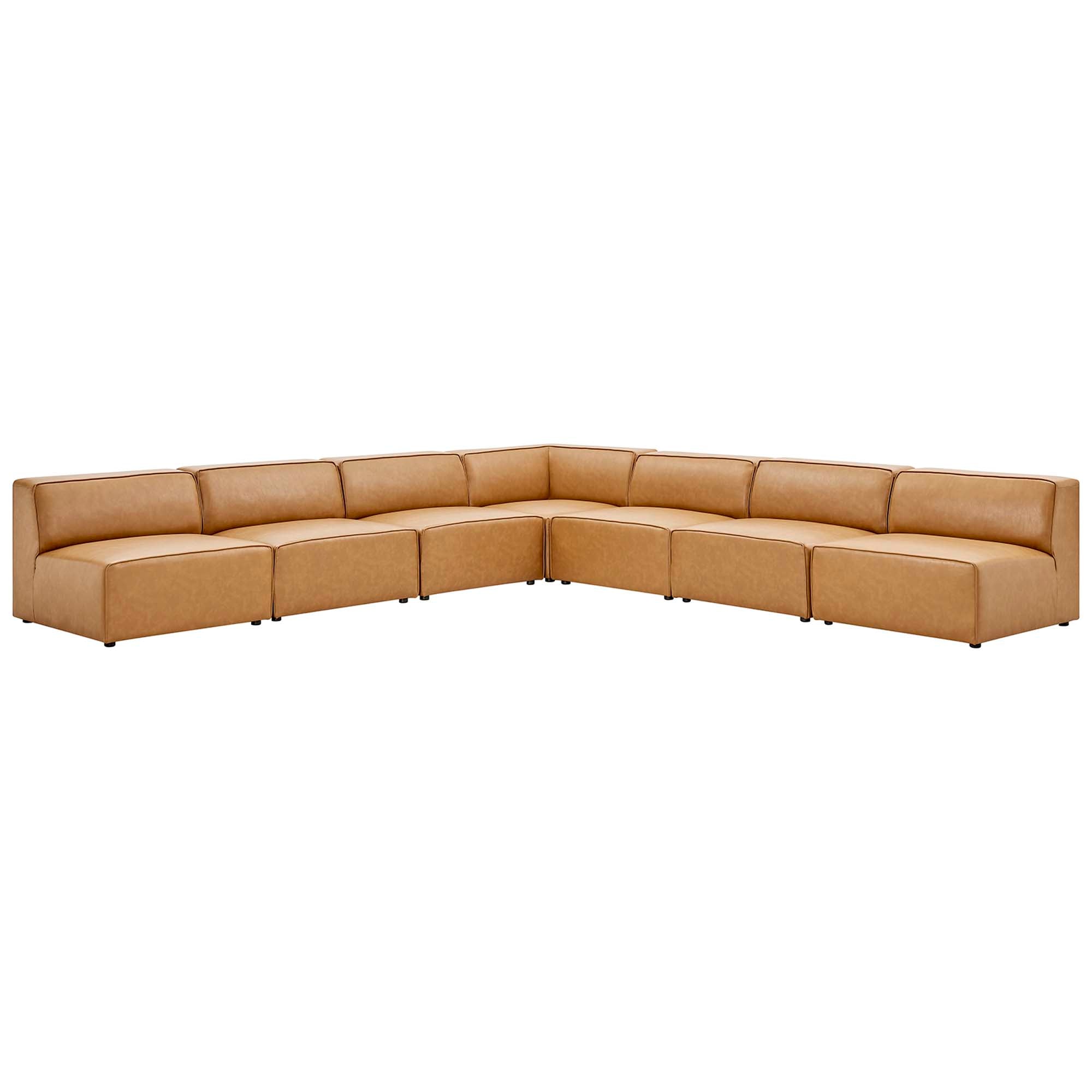 Mingle 7-Piece Vegan Leather Sectional Sofa by Modway - Best Buy Furniture
