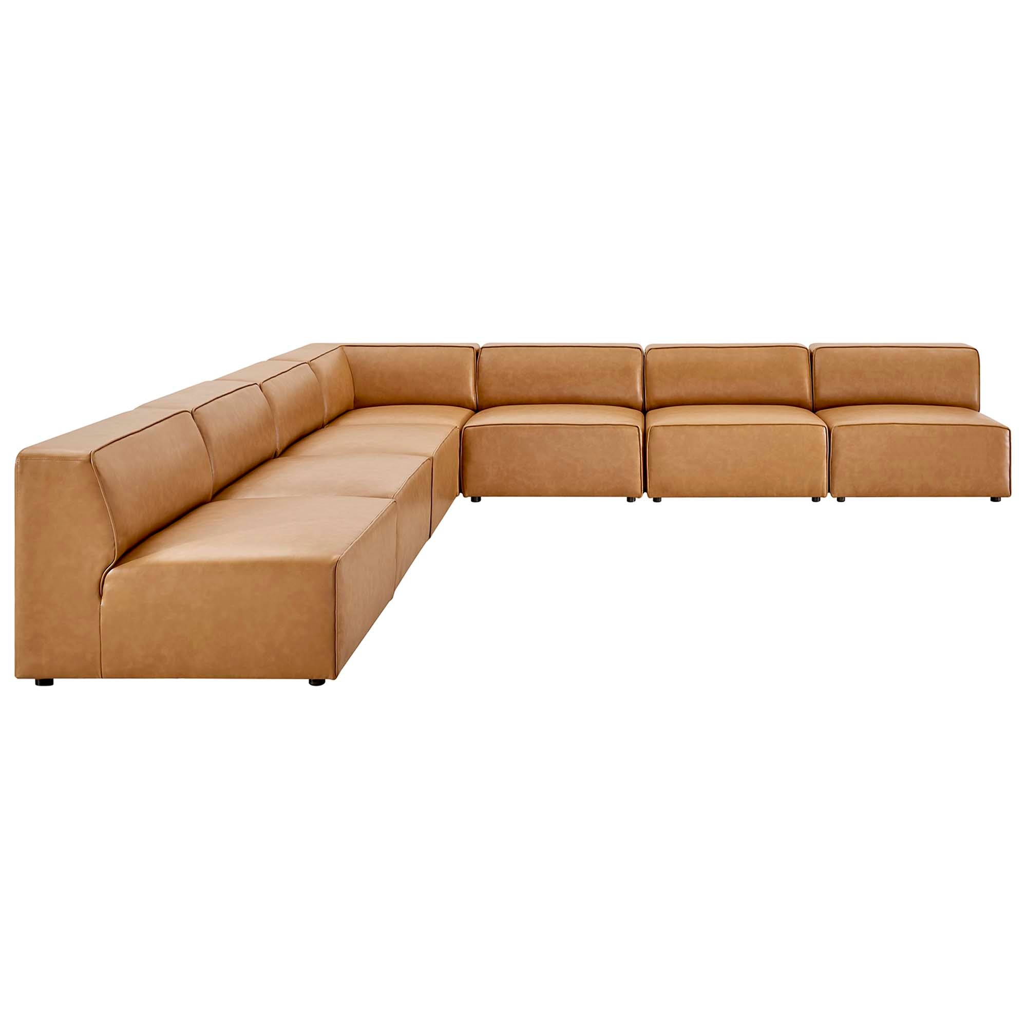 Mingle 7-Piece Vegan Leather Sectional Sofa by Modway - Best Buy Furniture