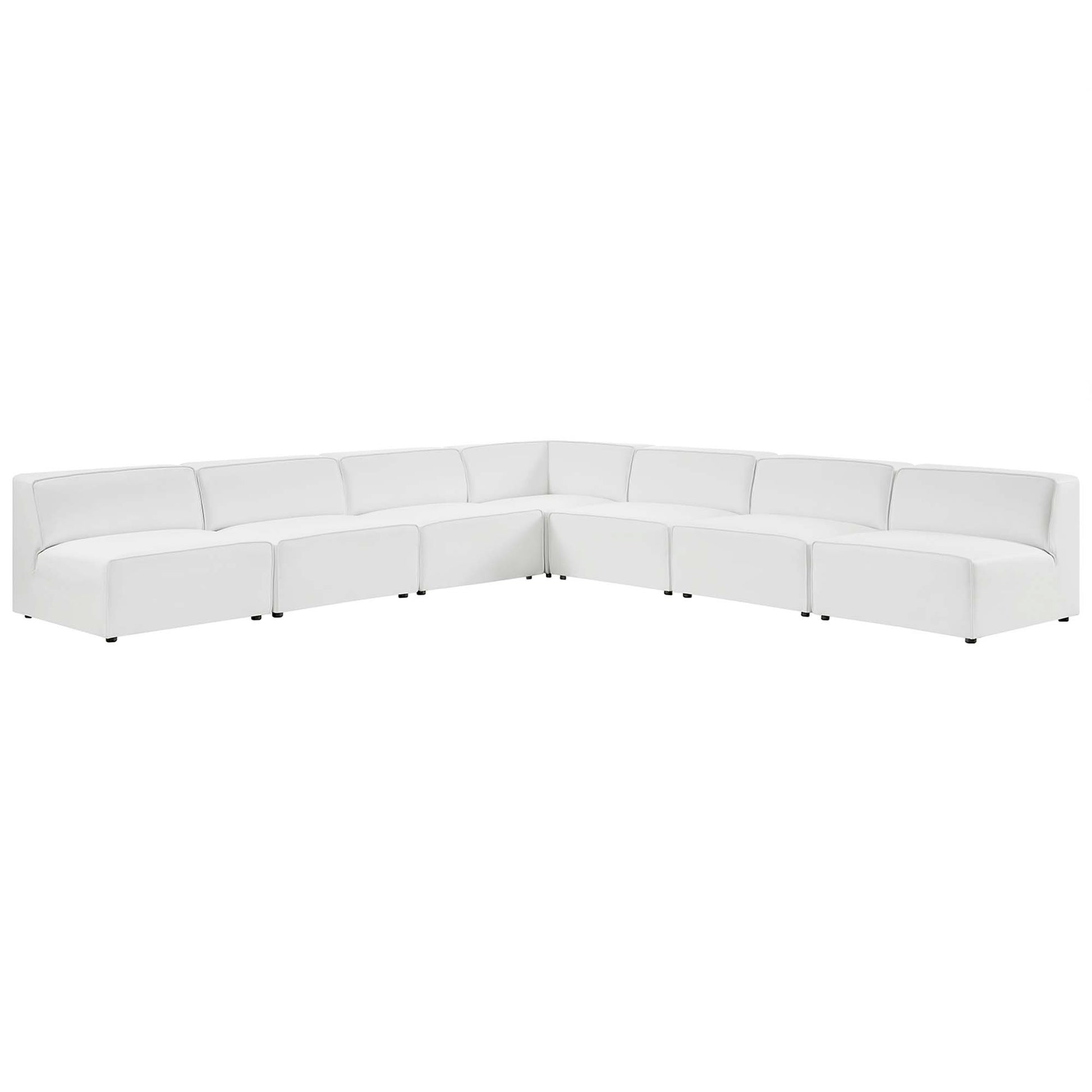 Mingle 7-Piece Vegan Leather Sectional Sofa by Modway - Best Buy Furniture