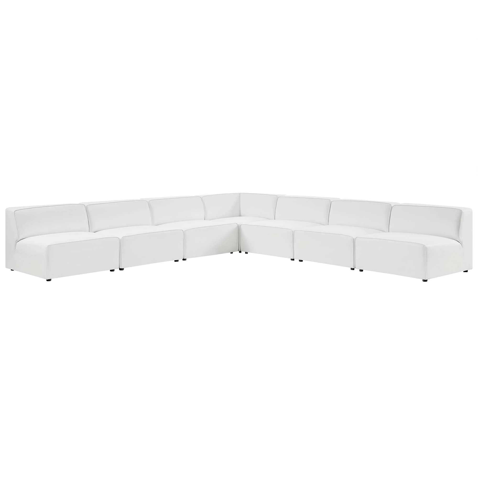 Mingle 7-Piece Vegan Leather Sectional Sofa by Modway - Best Buy Furniture