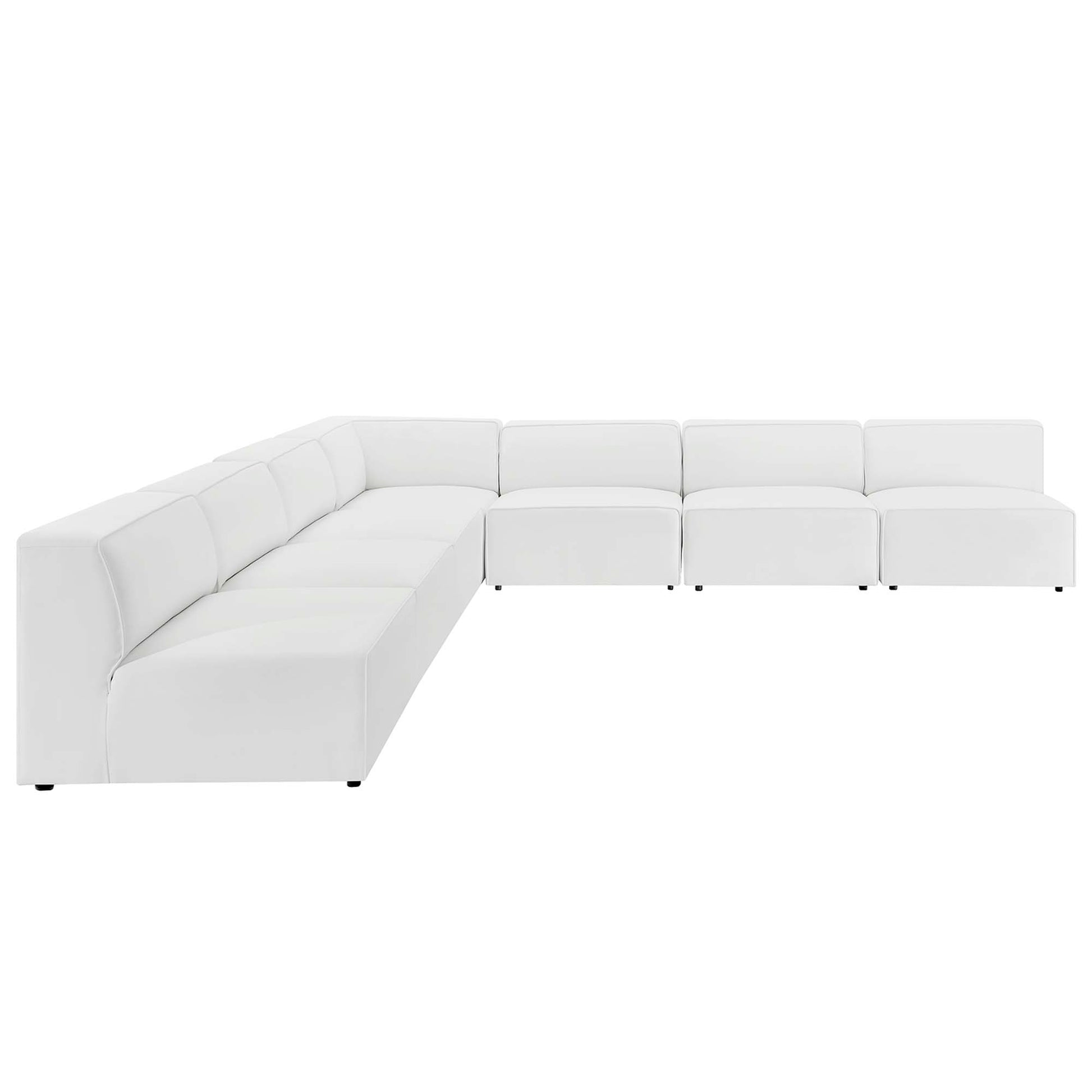Mingle 7-Piece Vegan Leather Sectional Sofa by Modway - Best Buy Furniture