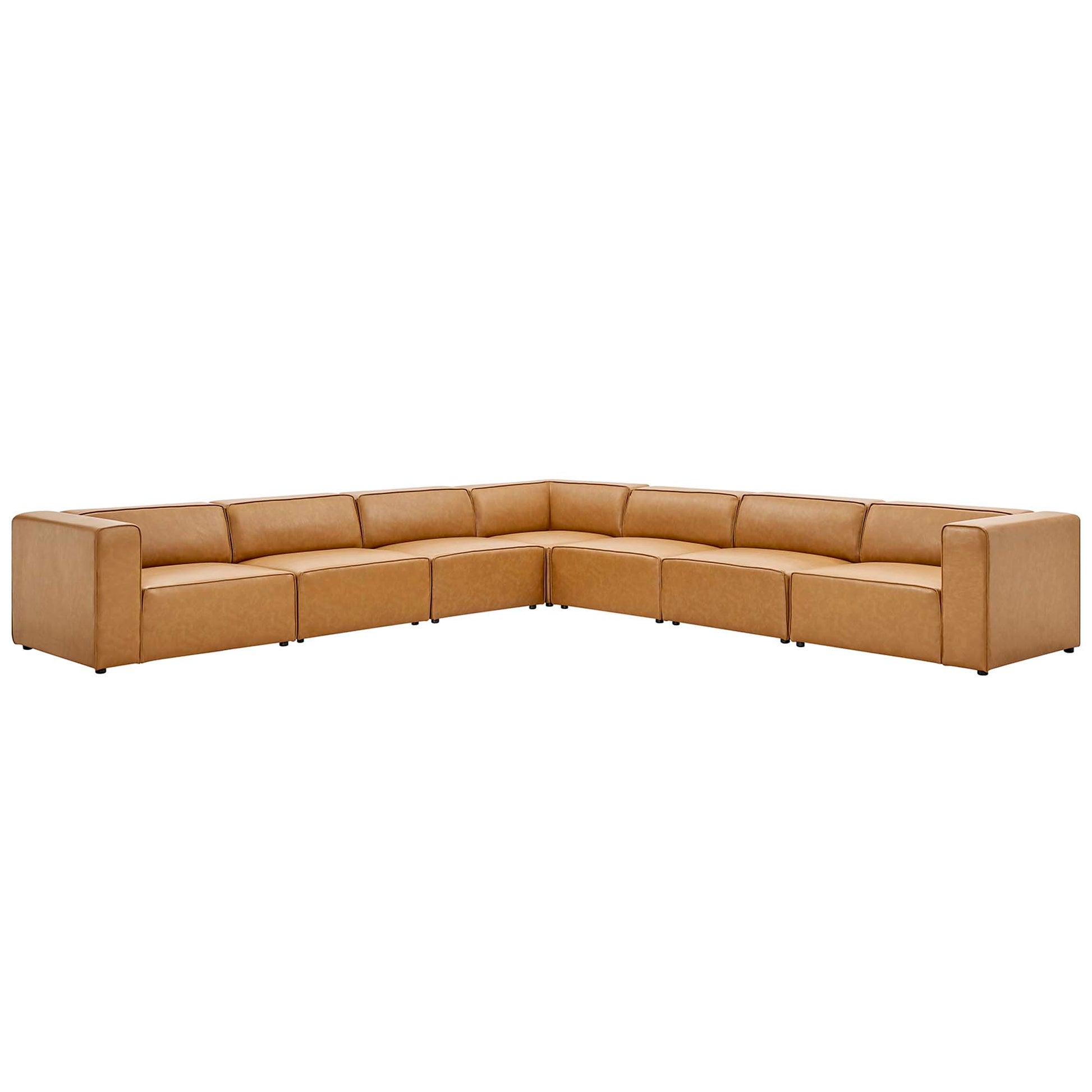 Mingle 7-Piece Vegan Leather Sectional Sofa by Modway - Best Buy Furniture