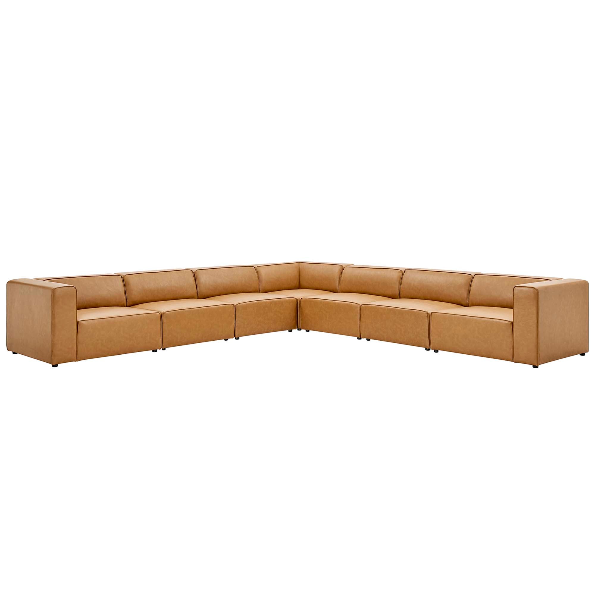Mingle 7-Piece Vegan Leather Sectional Sofa by Modway - Best Buy Furniture