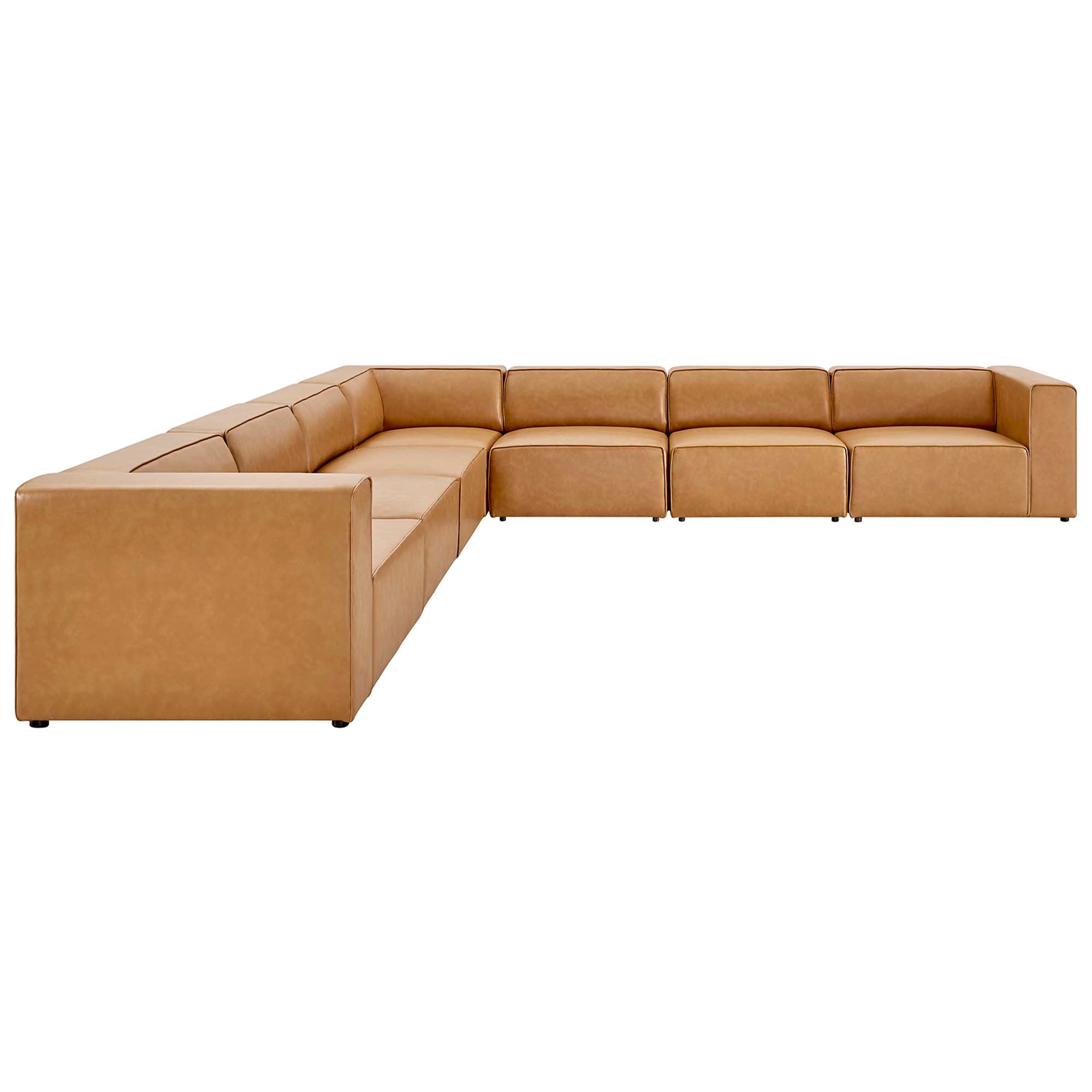 Mingle 7-Piece Vegan Leather Sectional Sofa by Modway - Best Buy Furniture