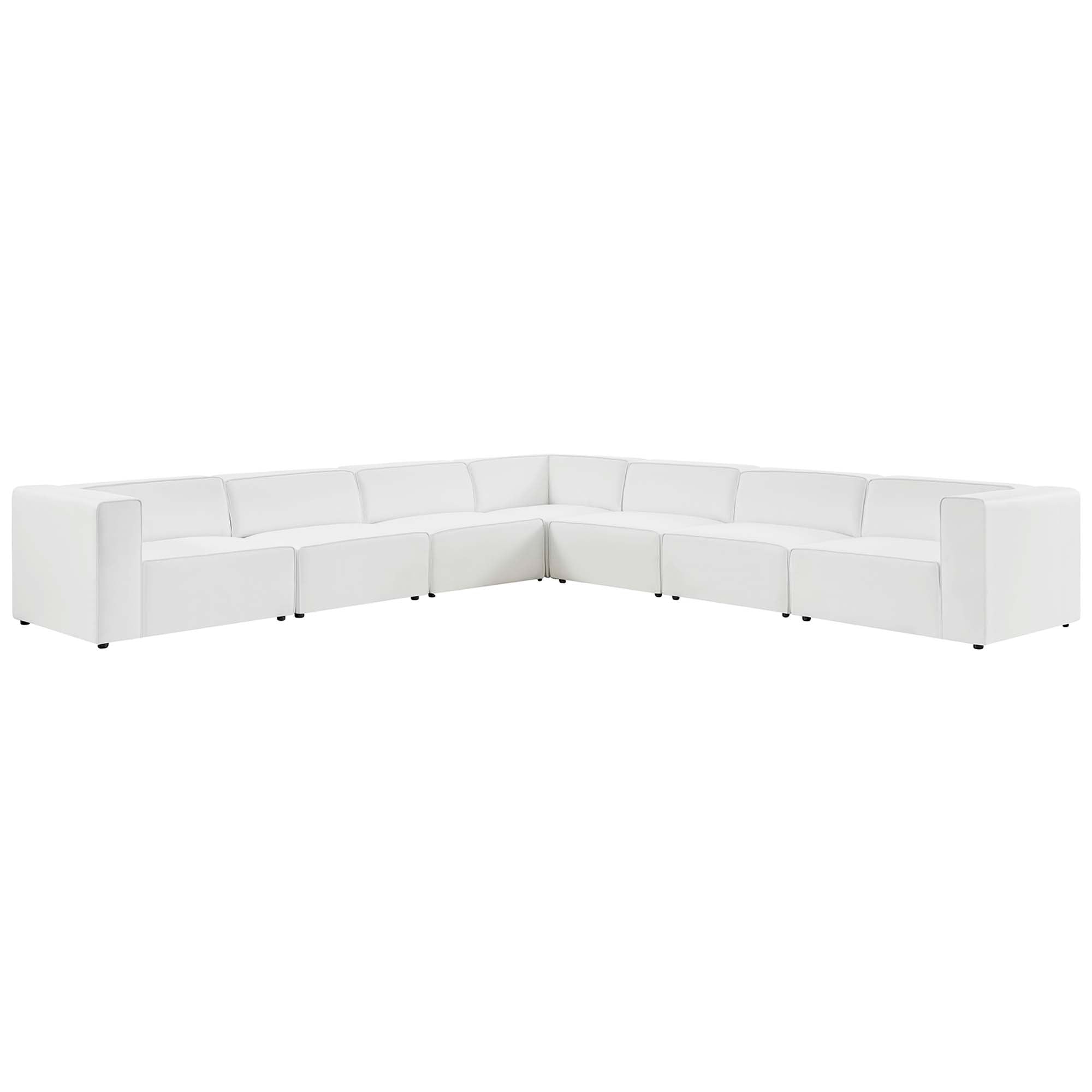 Mingle 7-Piece Vegan Leather Sectional Sofa by Modway - Best Buy Furniture