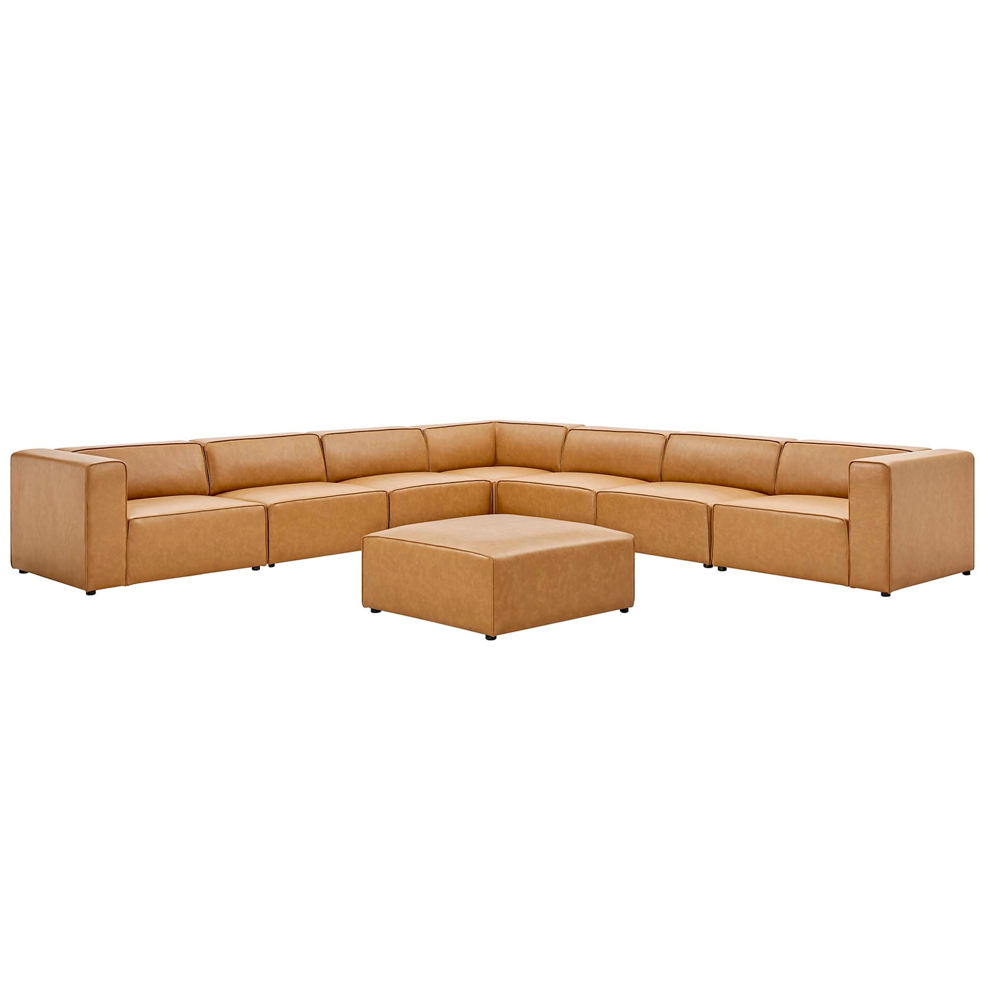 Mingle 8-Piece Vegan Leather Sectional Sofa Set by Modway - Best Buy Furniture