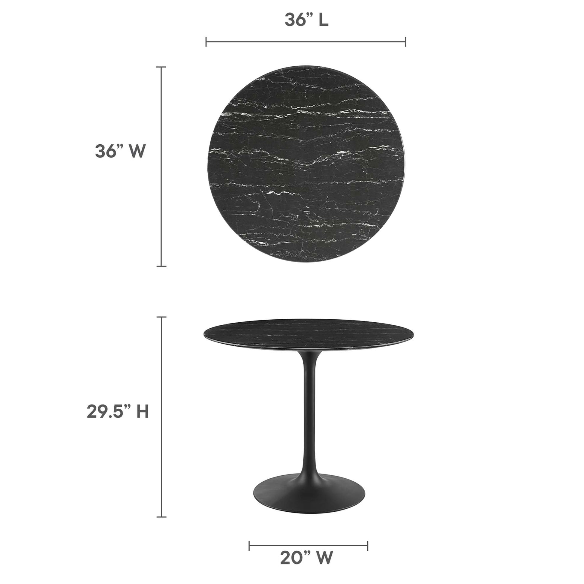 Lippa 36" Round Faux Marble Dining Table by Modway - Best Buy Furniture