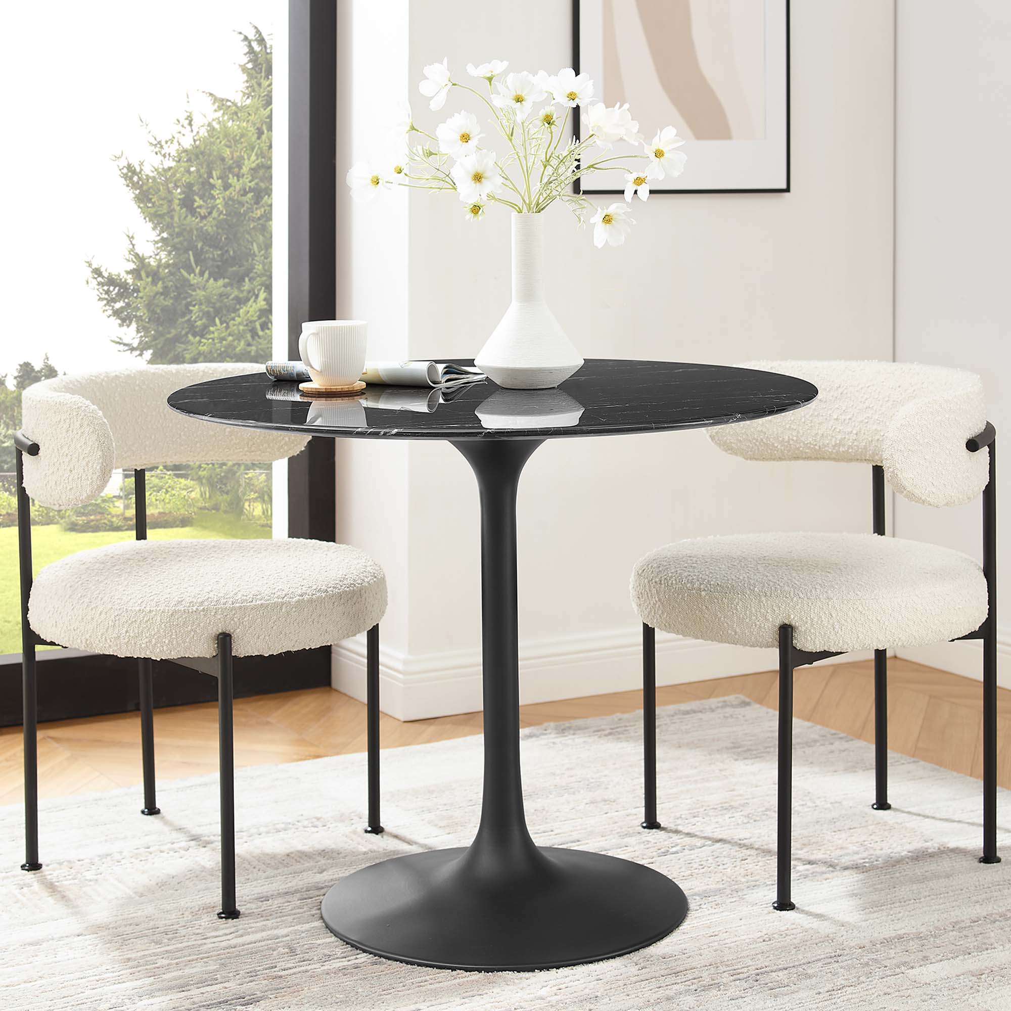 Lippa 36" Round Faux Marble Dining Table by Modway - Best Buy Furniture
