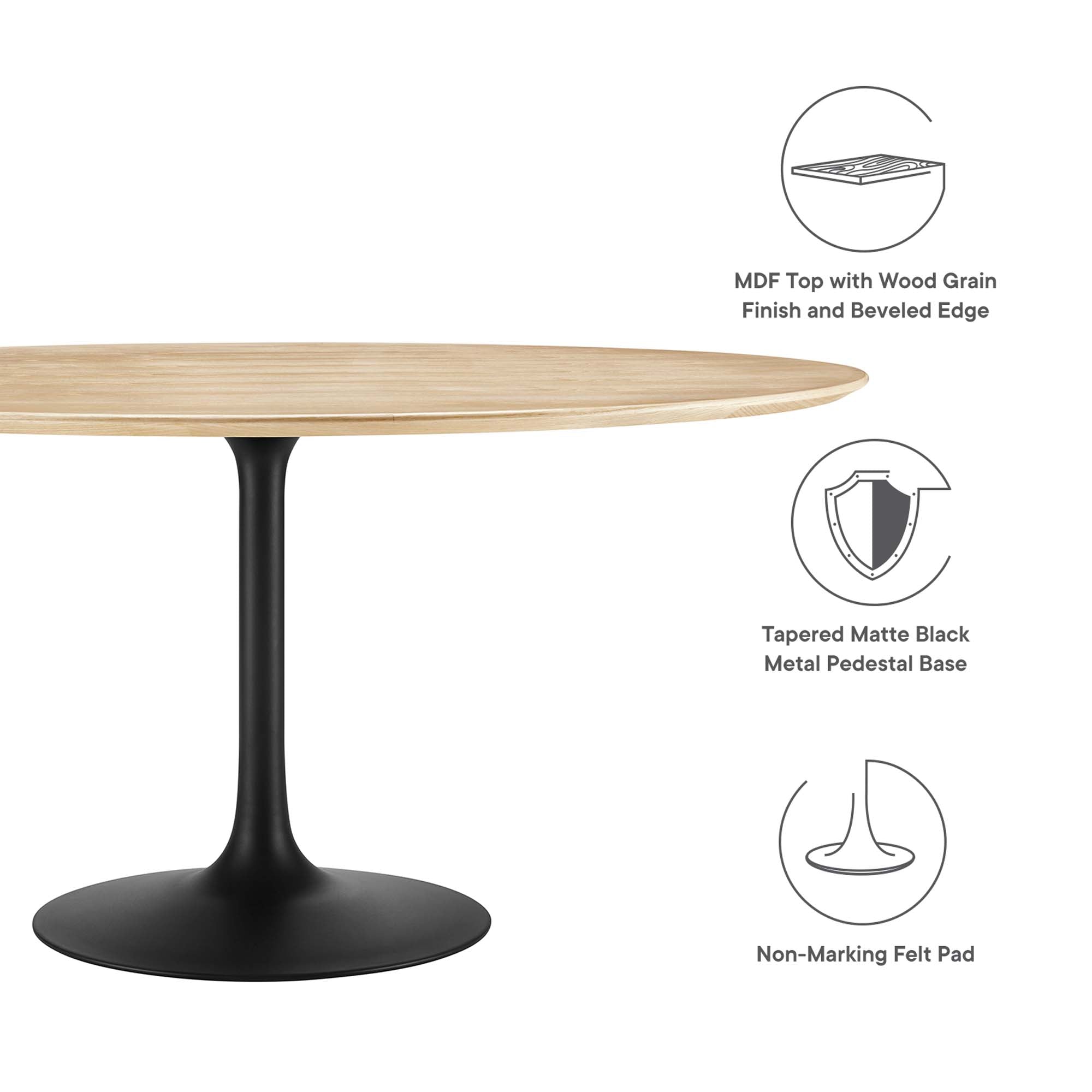 Lippa 60" Round Wood Dining Table by Modway - Best Buy Furniture