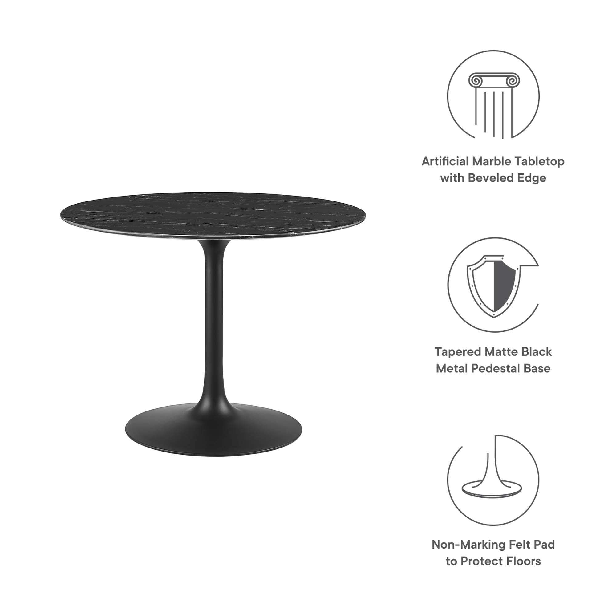 Lippa 40" Round Faux Marble Dining Table by Modway - Best Buy Furniture