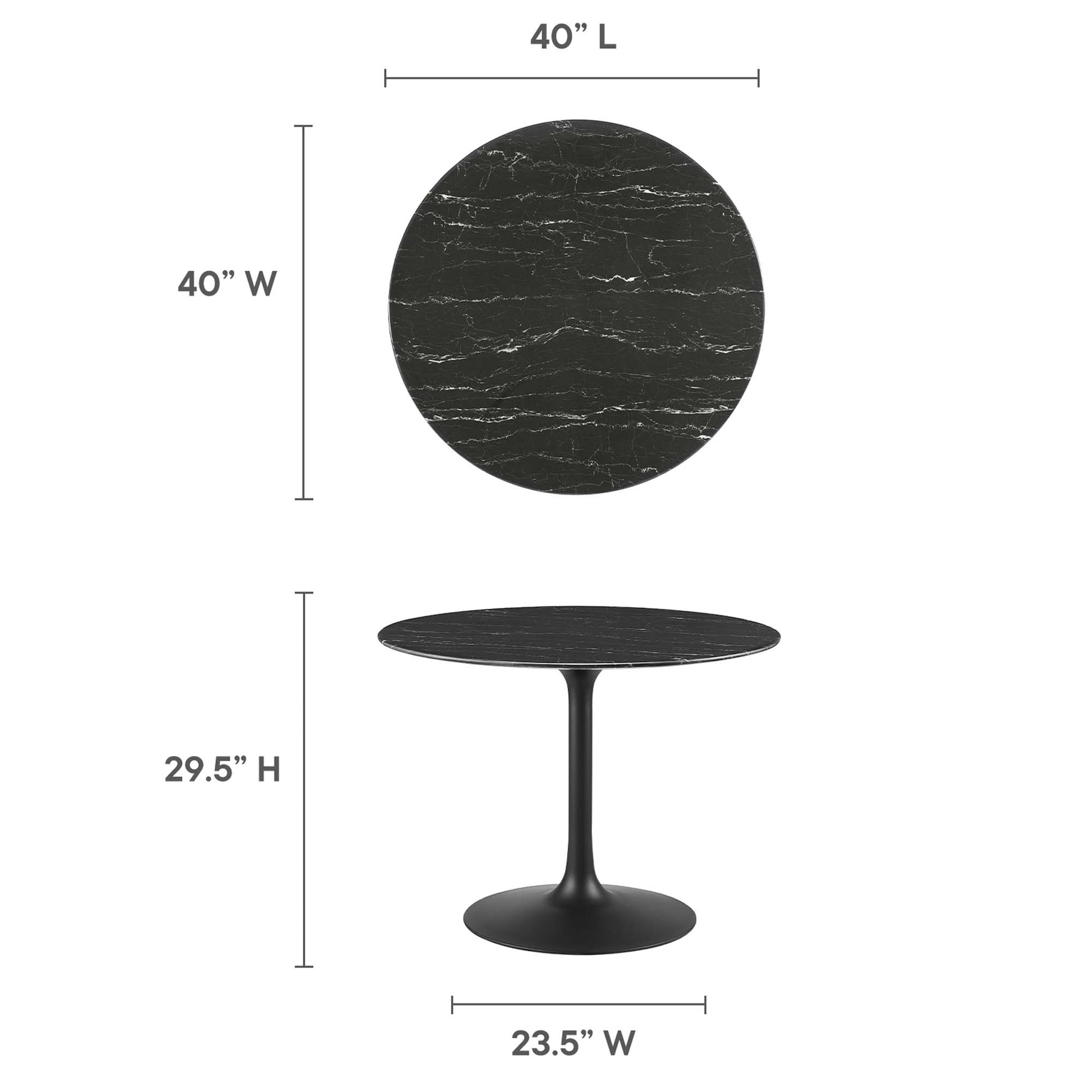 Lippa 40" Round Faux Marble Dining Table by Modway - Best Buy Furniture