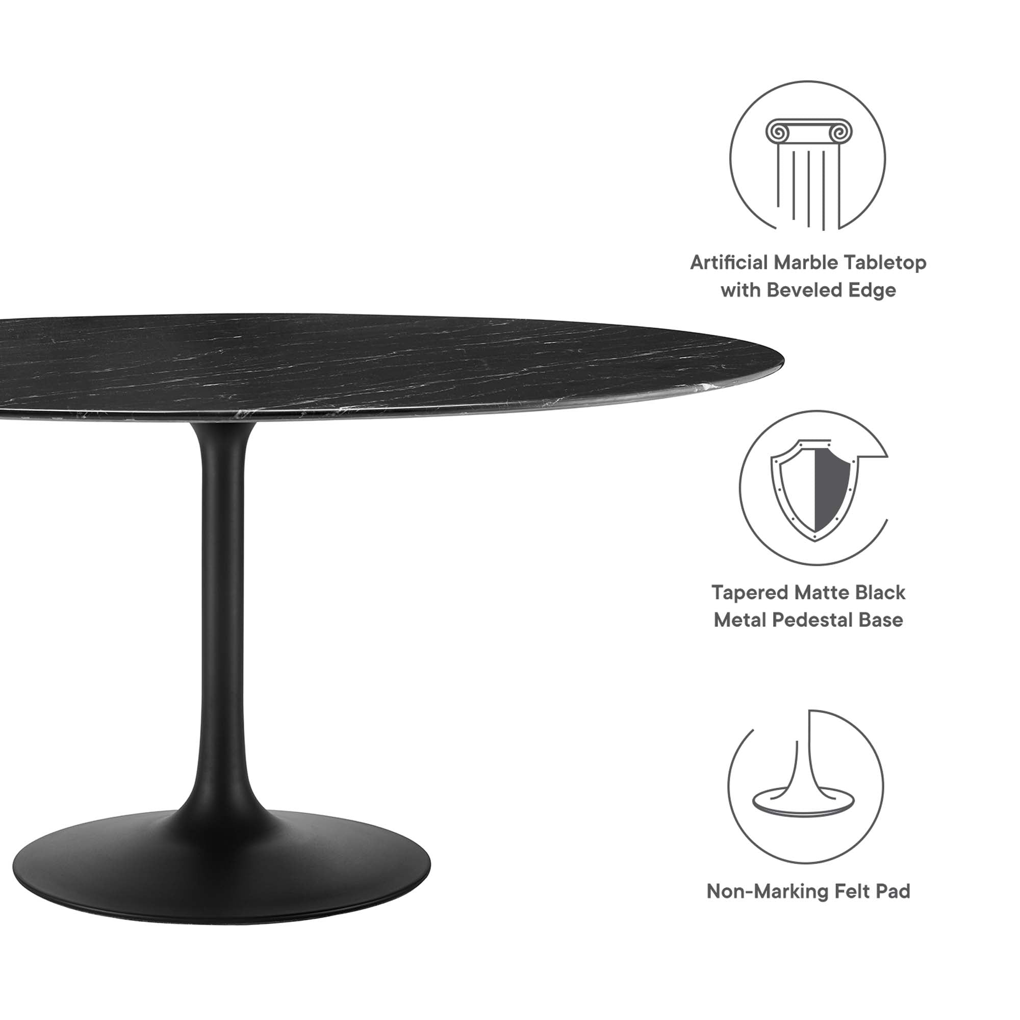 Lippa 60" Round Faux Marble Dining Table by Modway - Best Buy Furniture