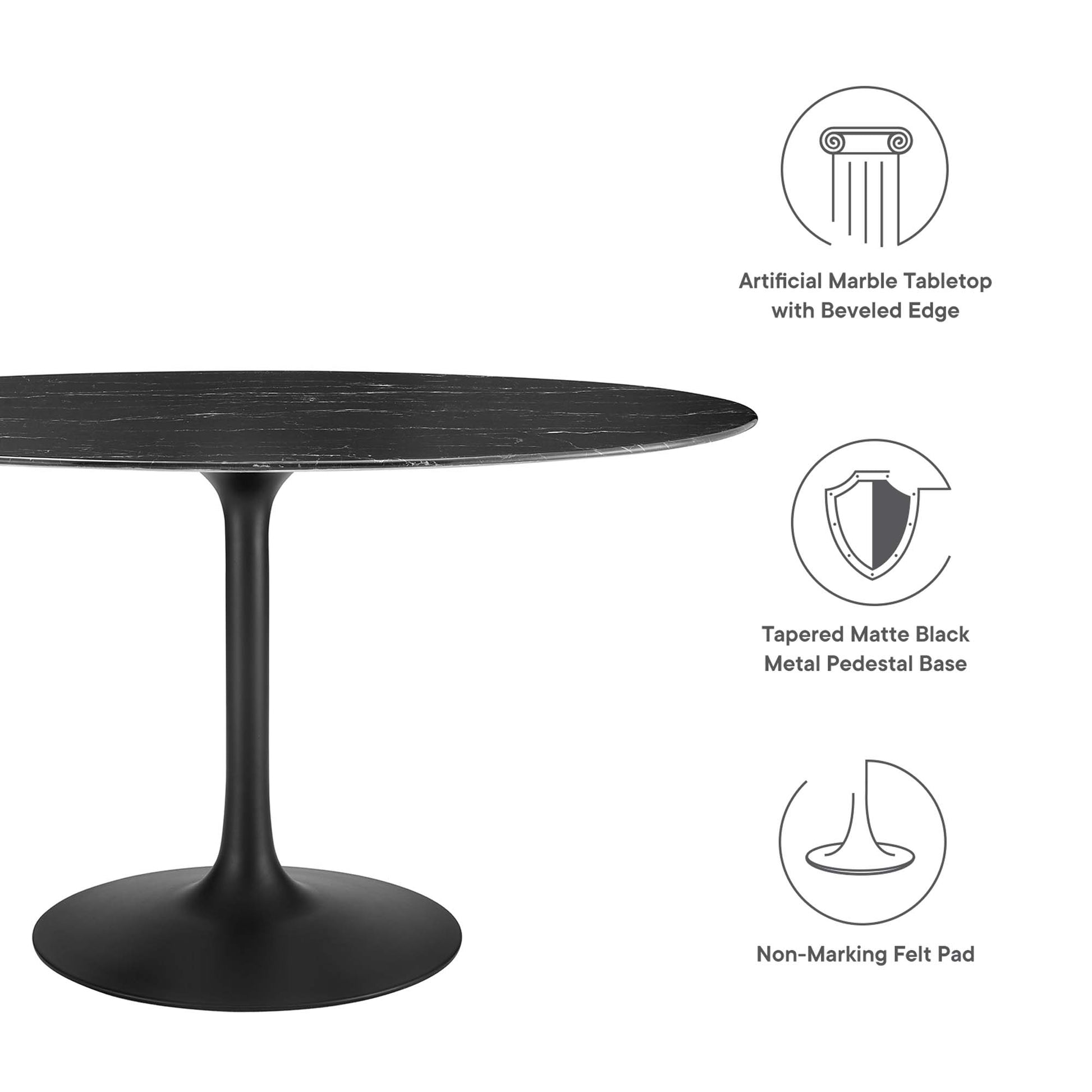 Lippa 54" Oval Faux Marble Dining Table by Modway - Best Buy Furniture