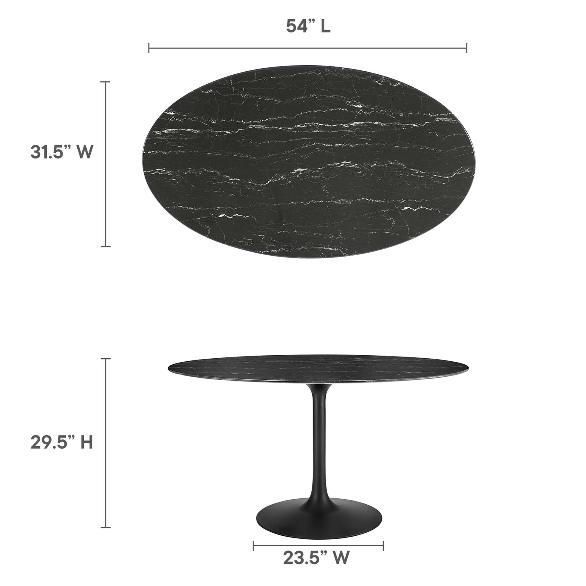 Lippa 54" Oval Faux Marble Dining Table by Modway - Best Buy Furniture