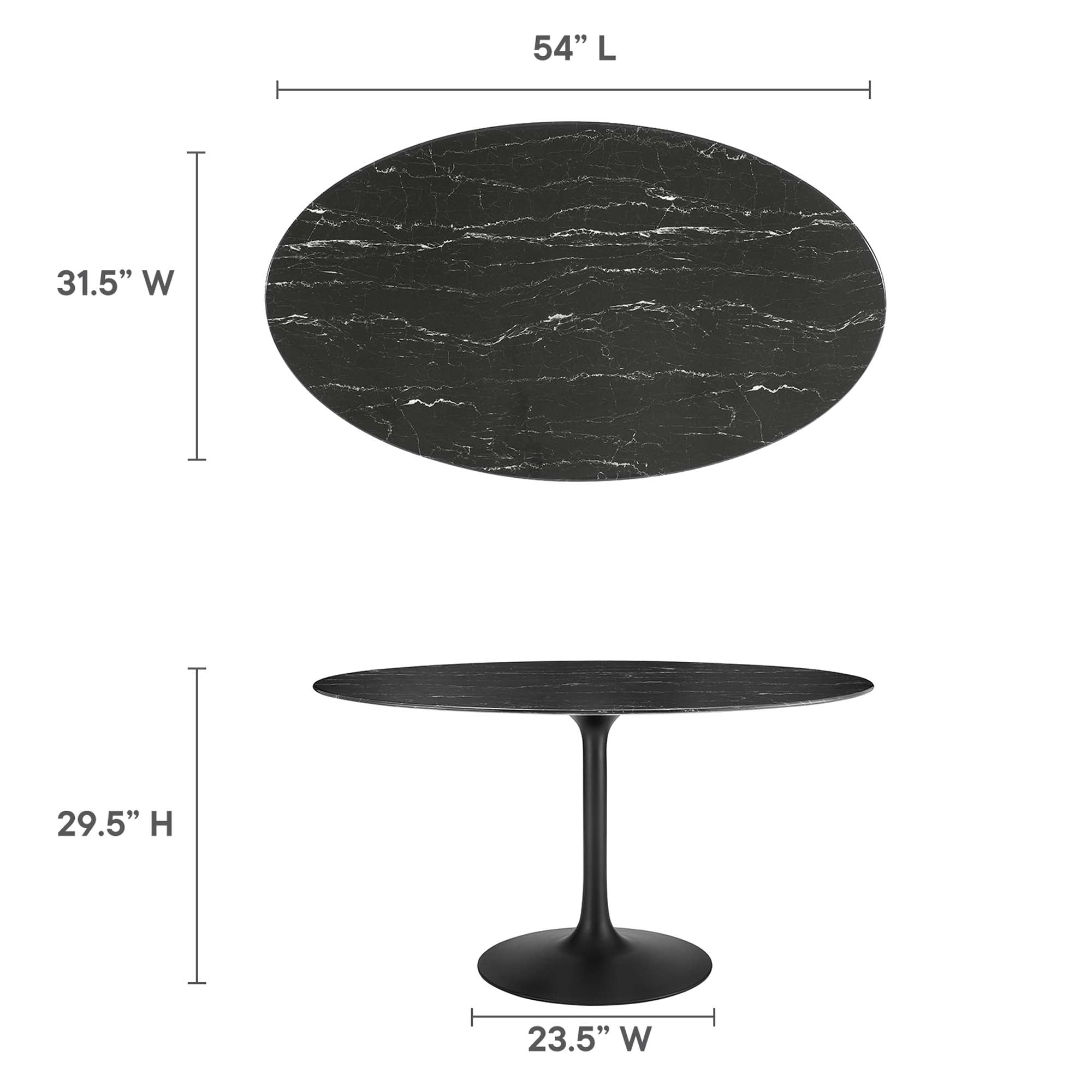 Lippa 54" Oval Faux Marble Dining Table by Modway - Best Buy Furniture
