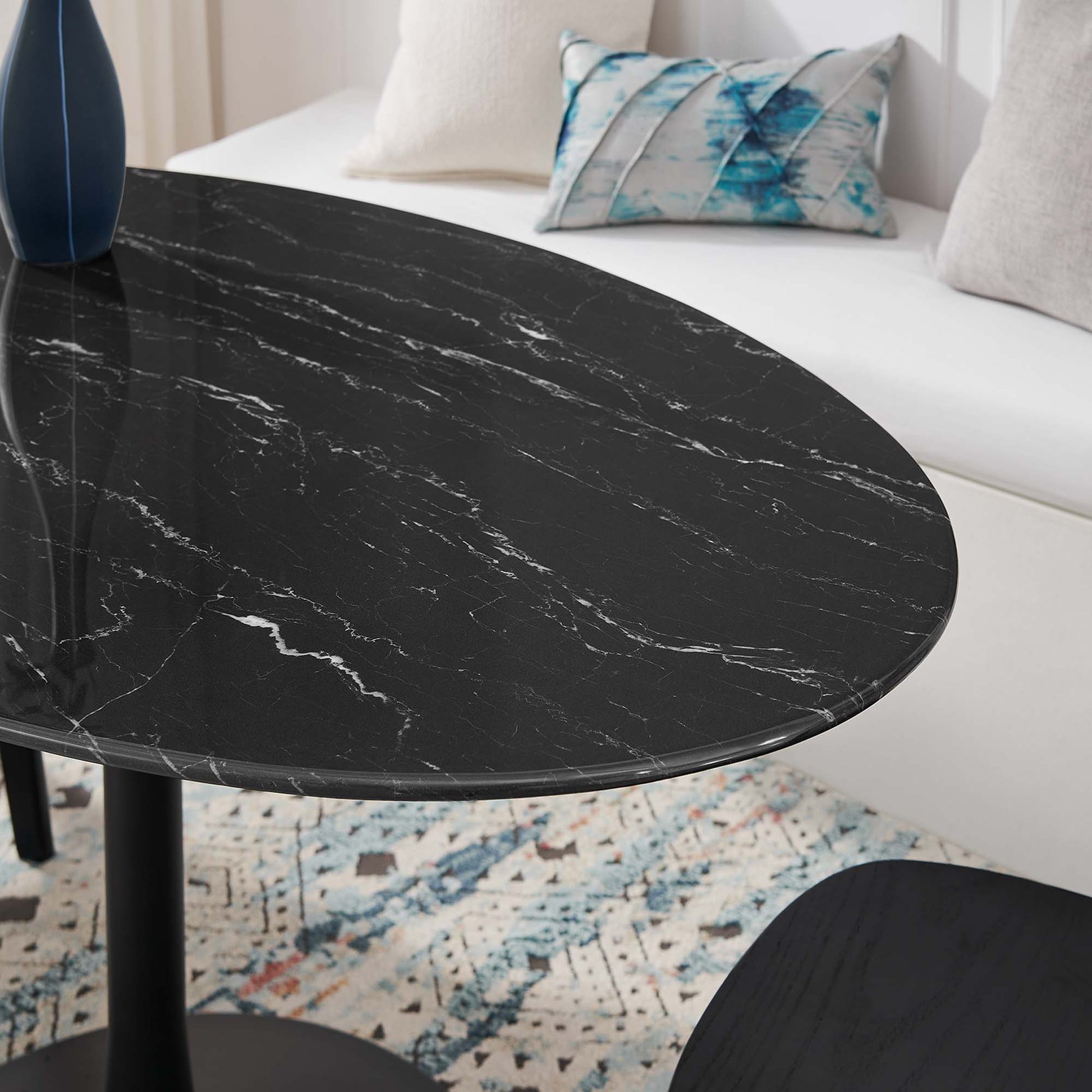 Lippa 54" Oval Faux Marble Dining Table by Modway - Best Buy Furniture