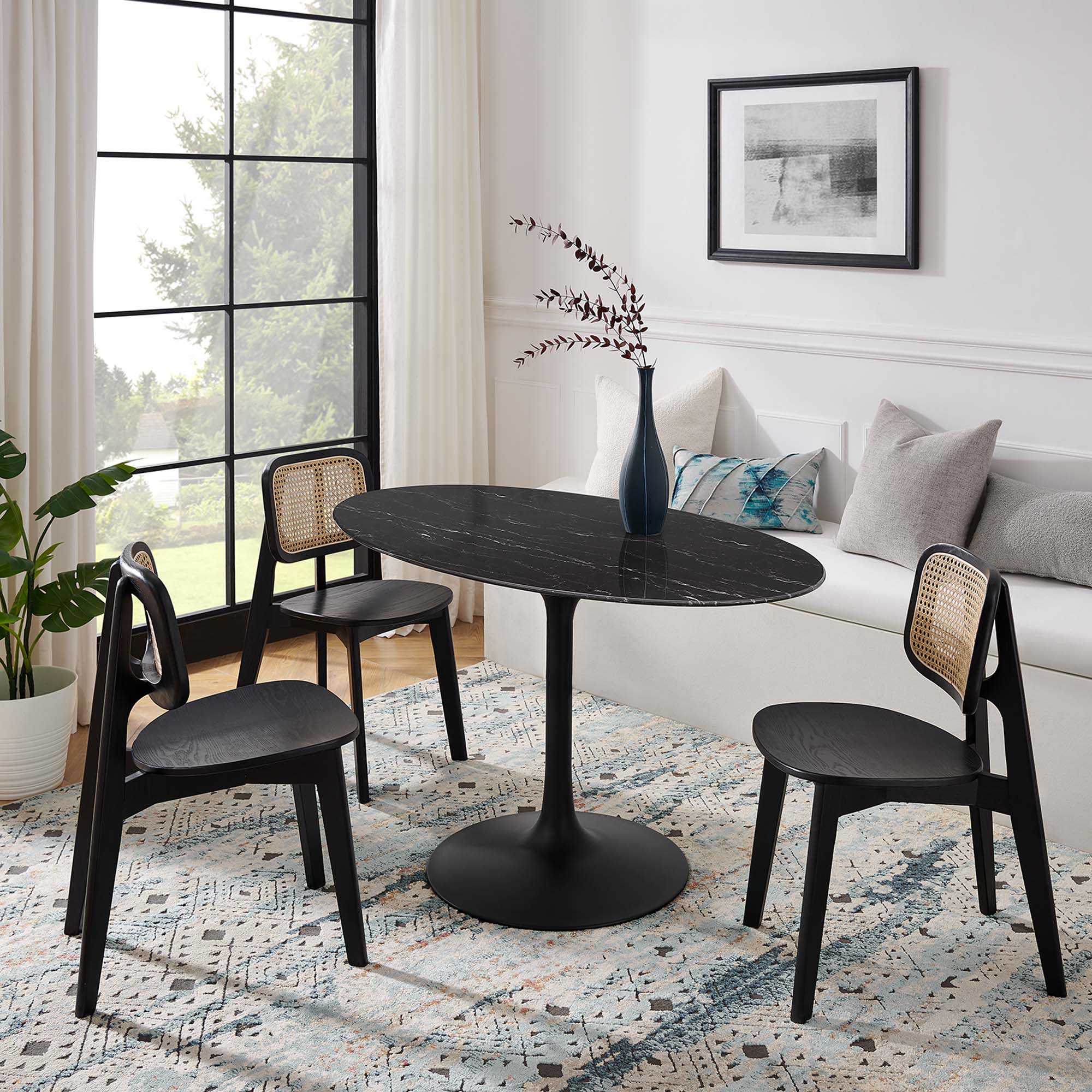 Lippa 54" Oval Faux Marble Dining Table by Modway - Best Buy Furniture