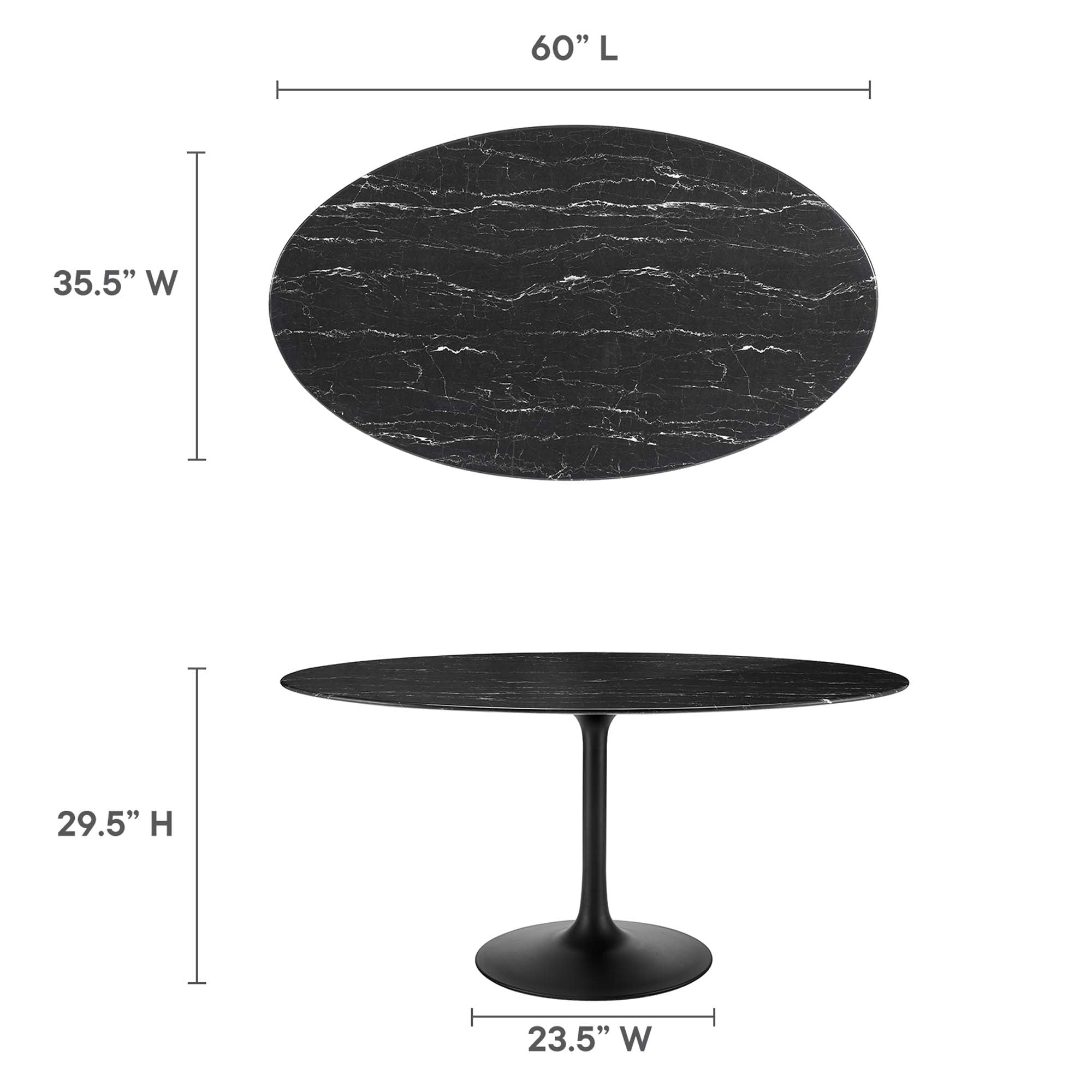 Lippa 60" Oval Faux Marble Dining Table by Modway - Best Buy Furniture