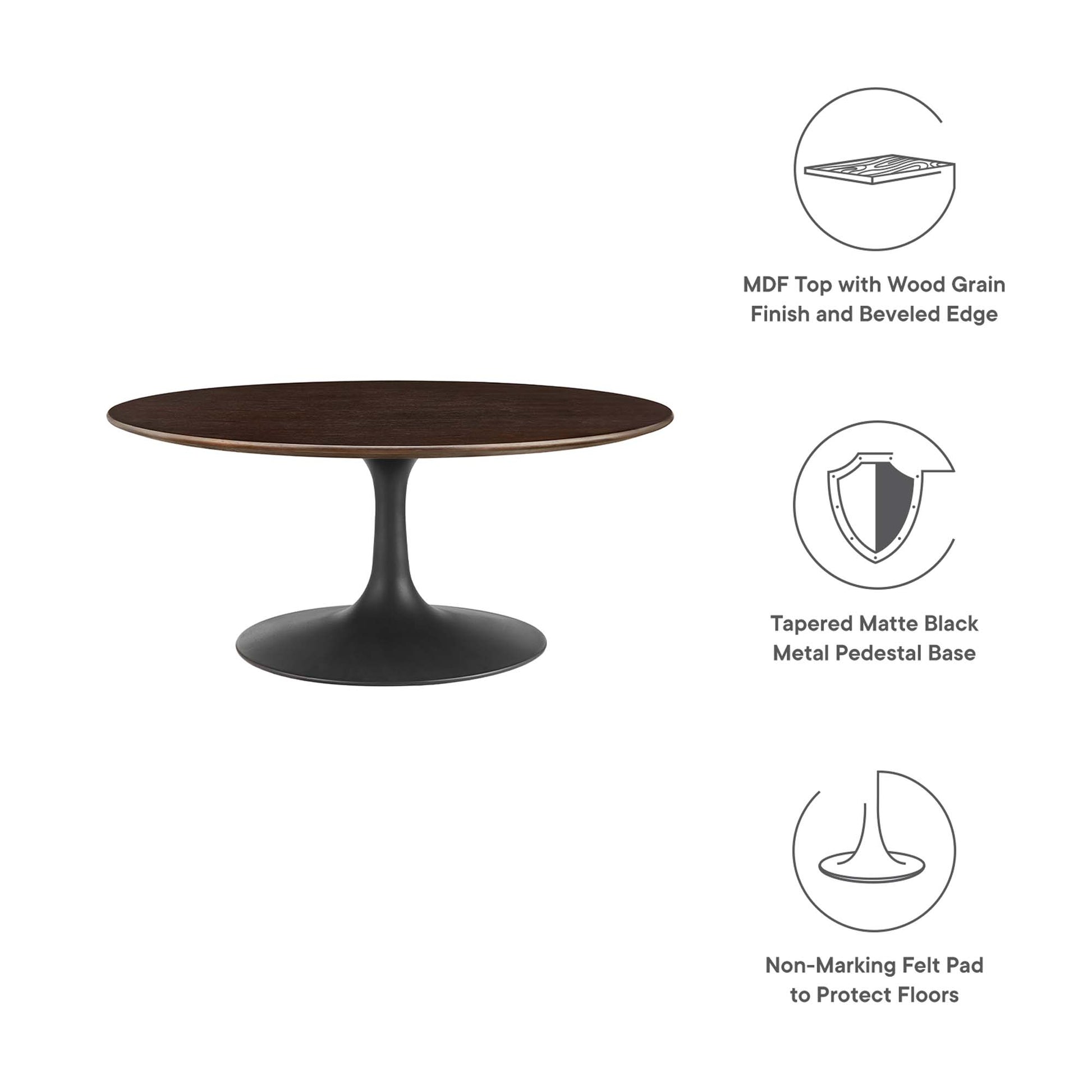 Lippa 36" Round Wood Coffee Table by Modway - Best Buy Furniture