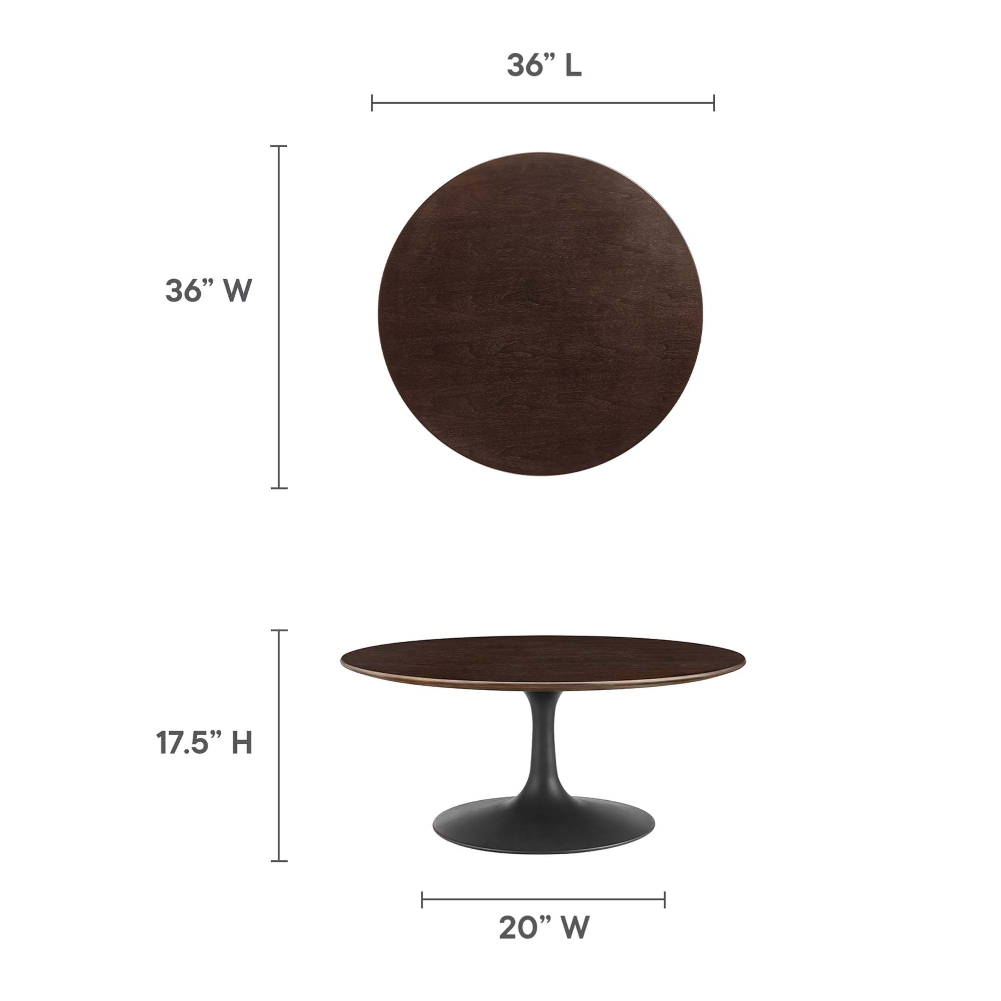Lippa 36" Round Wood Coffee Table by Modway - Best Buy Furniture