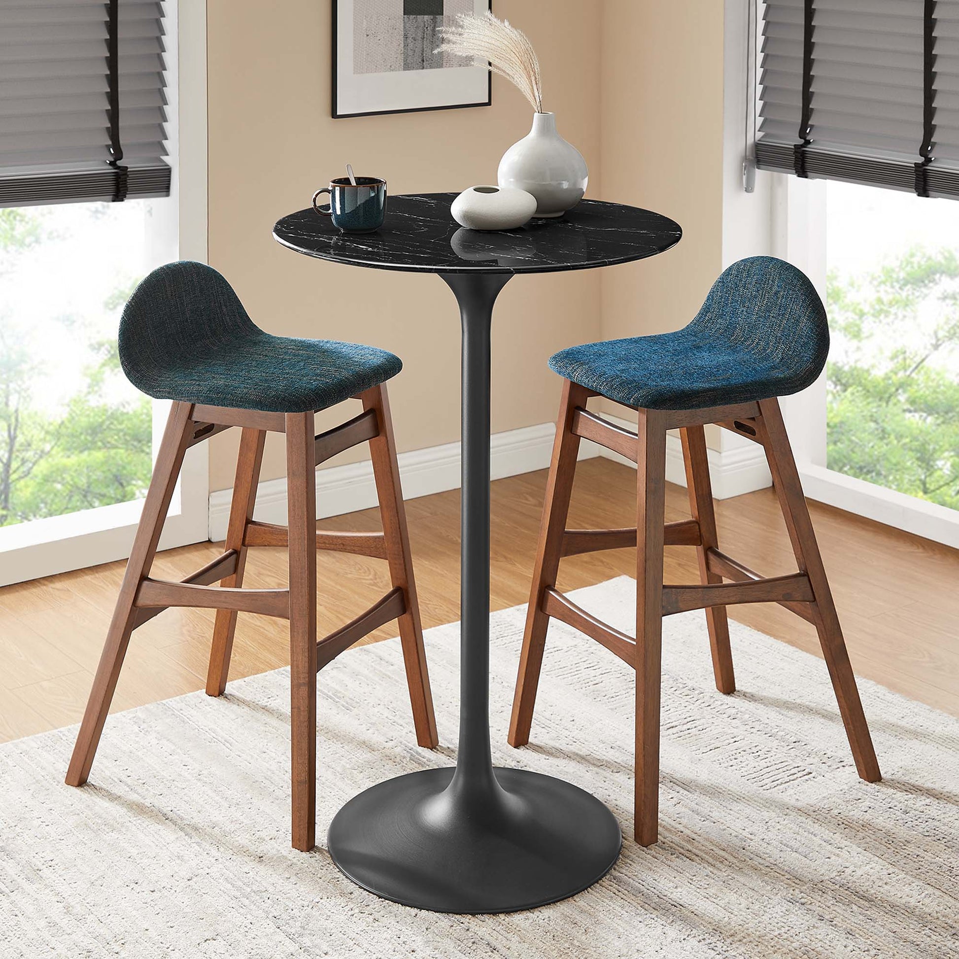 Lippa 28" Round Faux Marble Bar Table by Modway - Best Buy Furniture