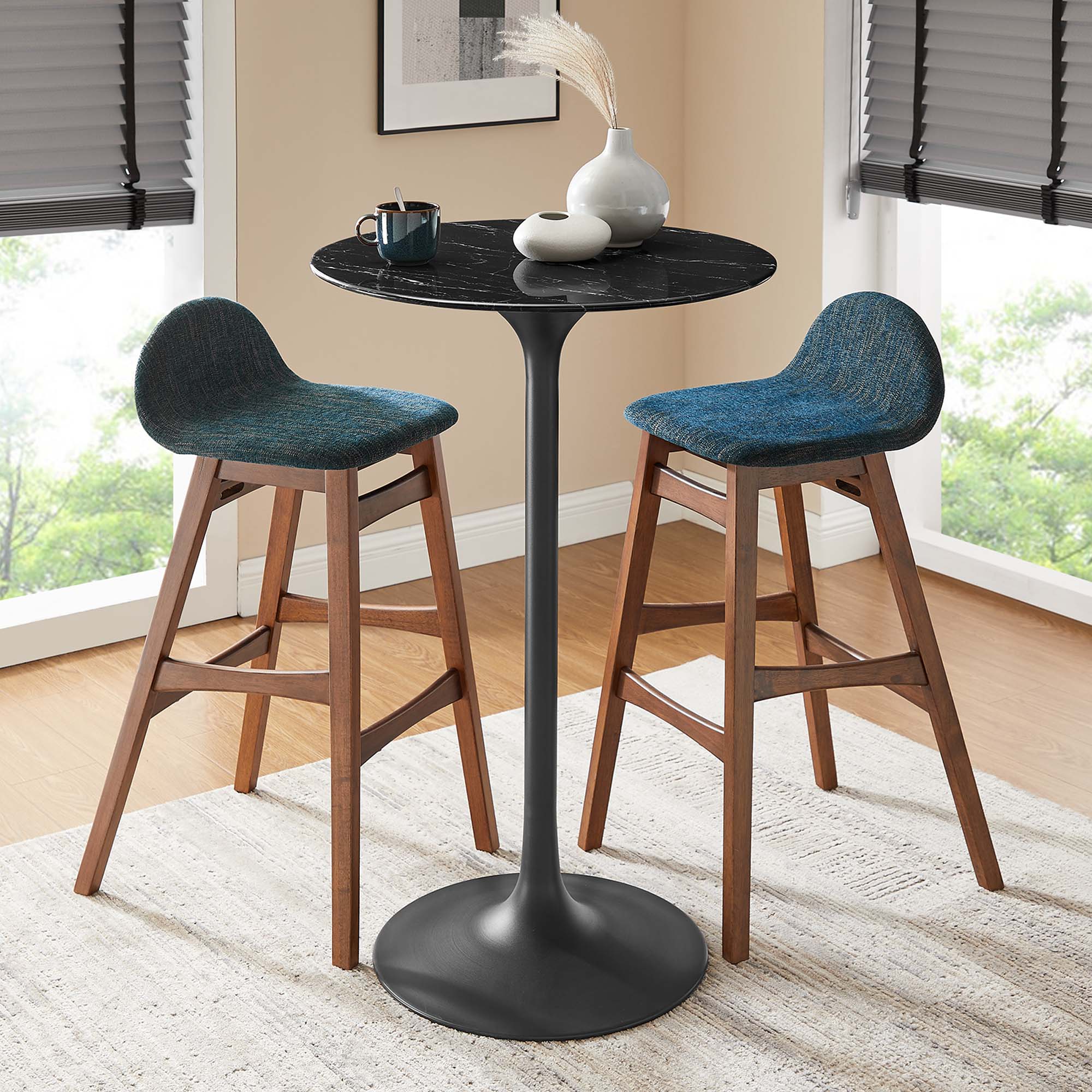 Lippa 28" Round Faux Marble Bar Table by Modway - Best Buy Furniture