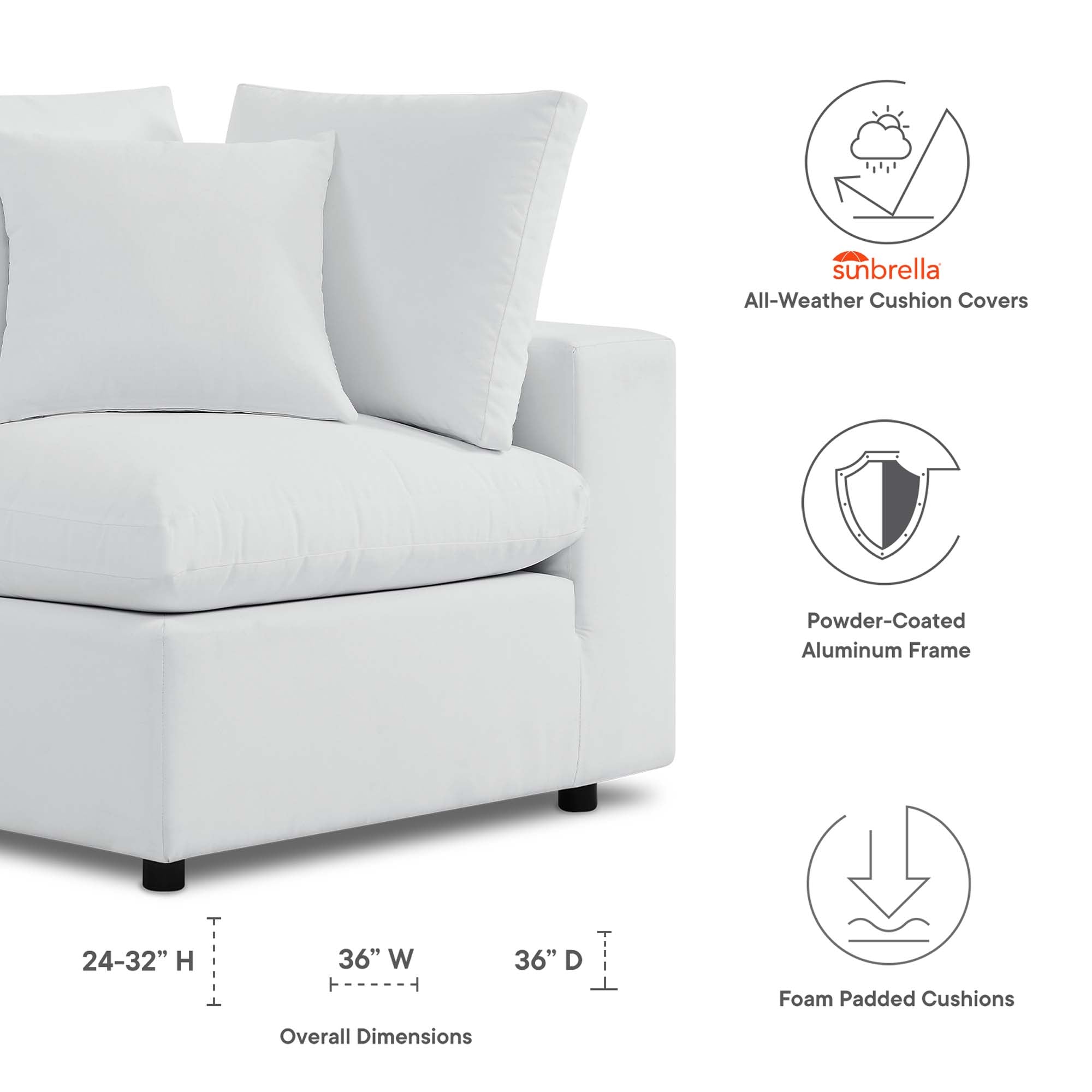 Commix Sunbrella� Outdoor Patio Corner Chair by Modway