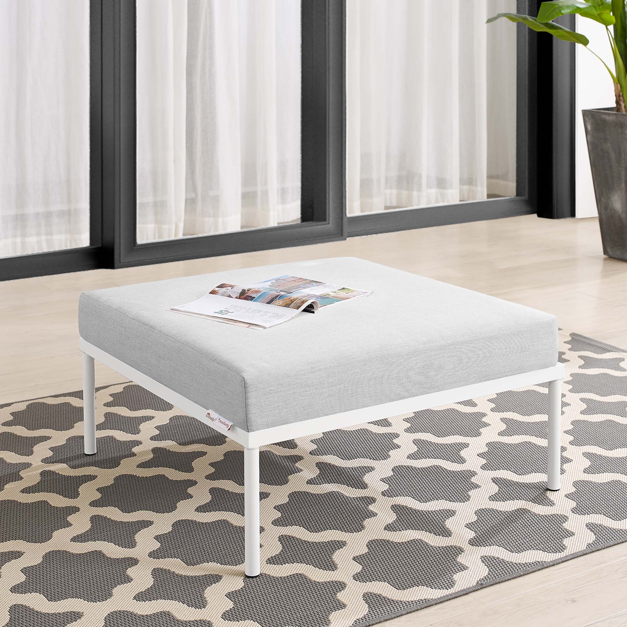 Harmony Sunbrella� Outdoor Patio Aluminum Ottoman by Modway