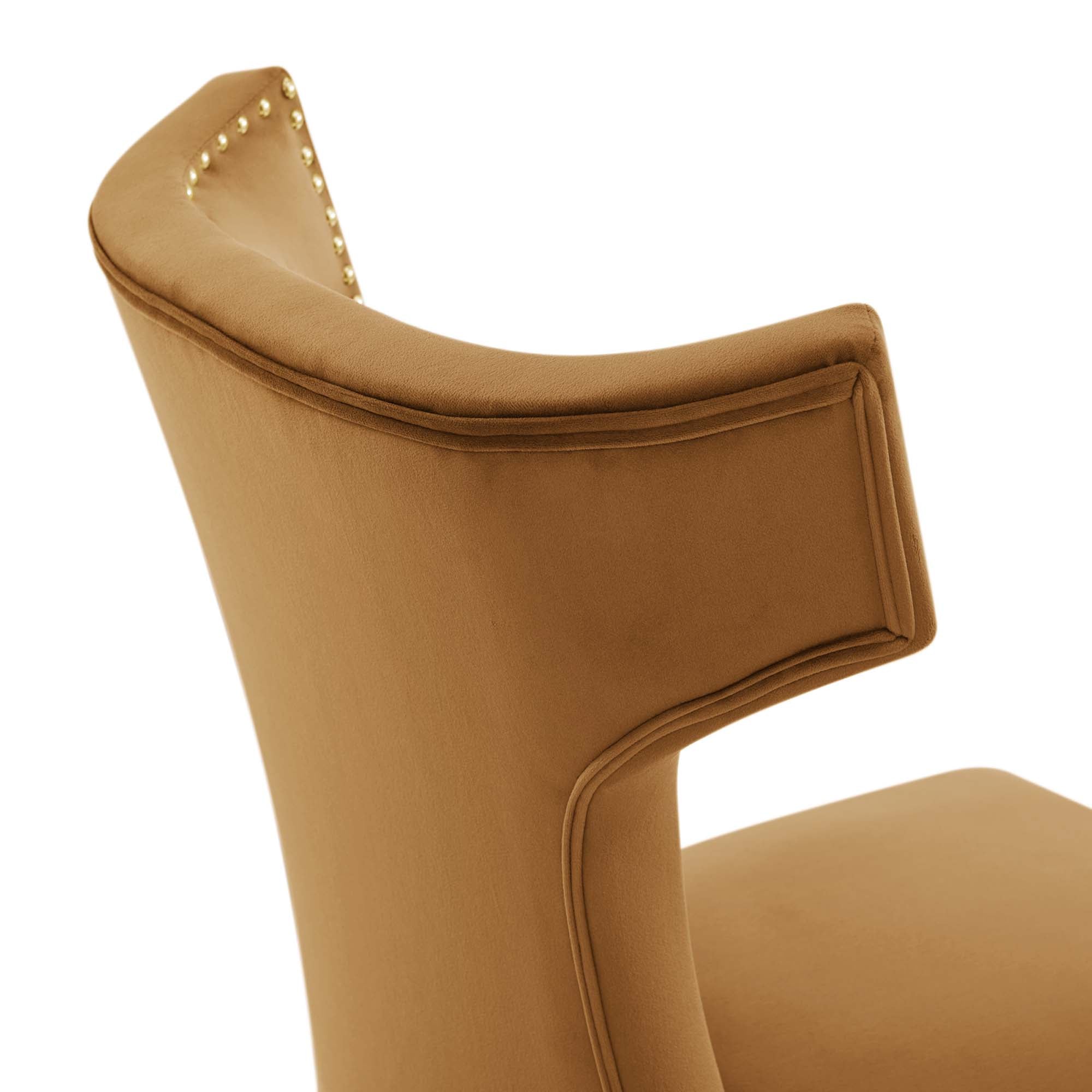 Curve Performance Velvet Dining Chairs Set of 2 by Modway