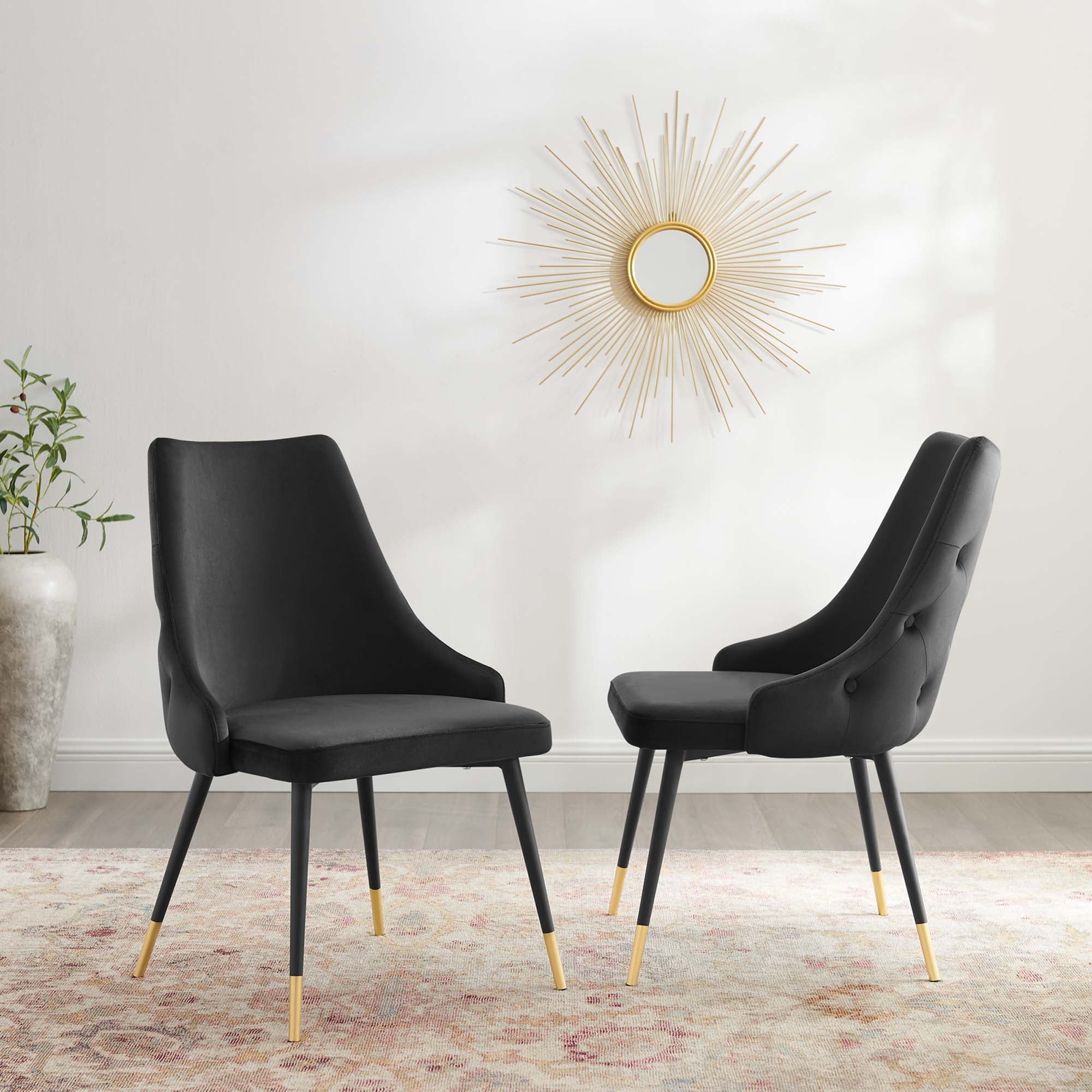 Adorn Performance Velvet Dining Side Chair Set of 2 by Modway