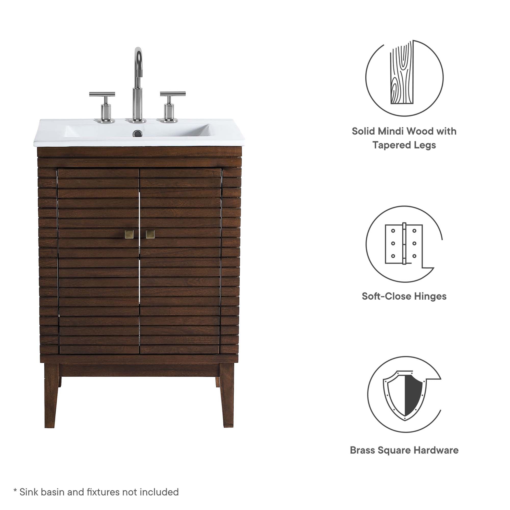 Ledger 24" Wood Bathroom Vanity Cabinet (Sink Basin Not Included) by Modway