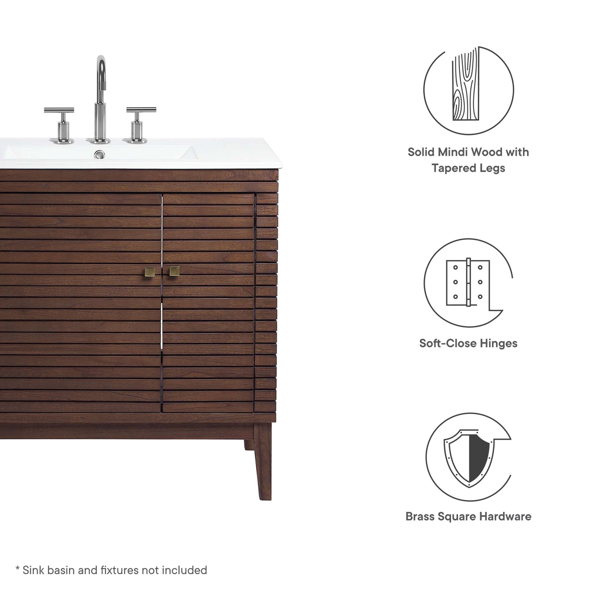 Ledger 36" Wood Bathroom Vanity Cabinet (Sink Basin Not Included) by Modway - Best Buy Furniture