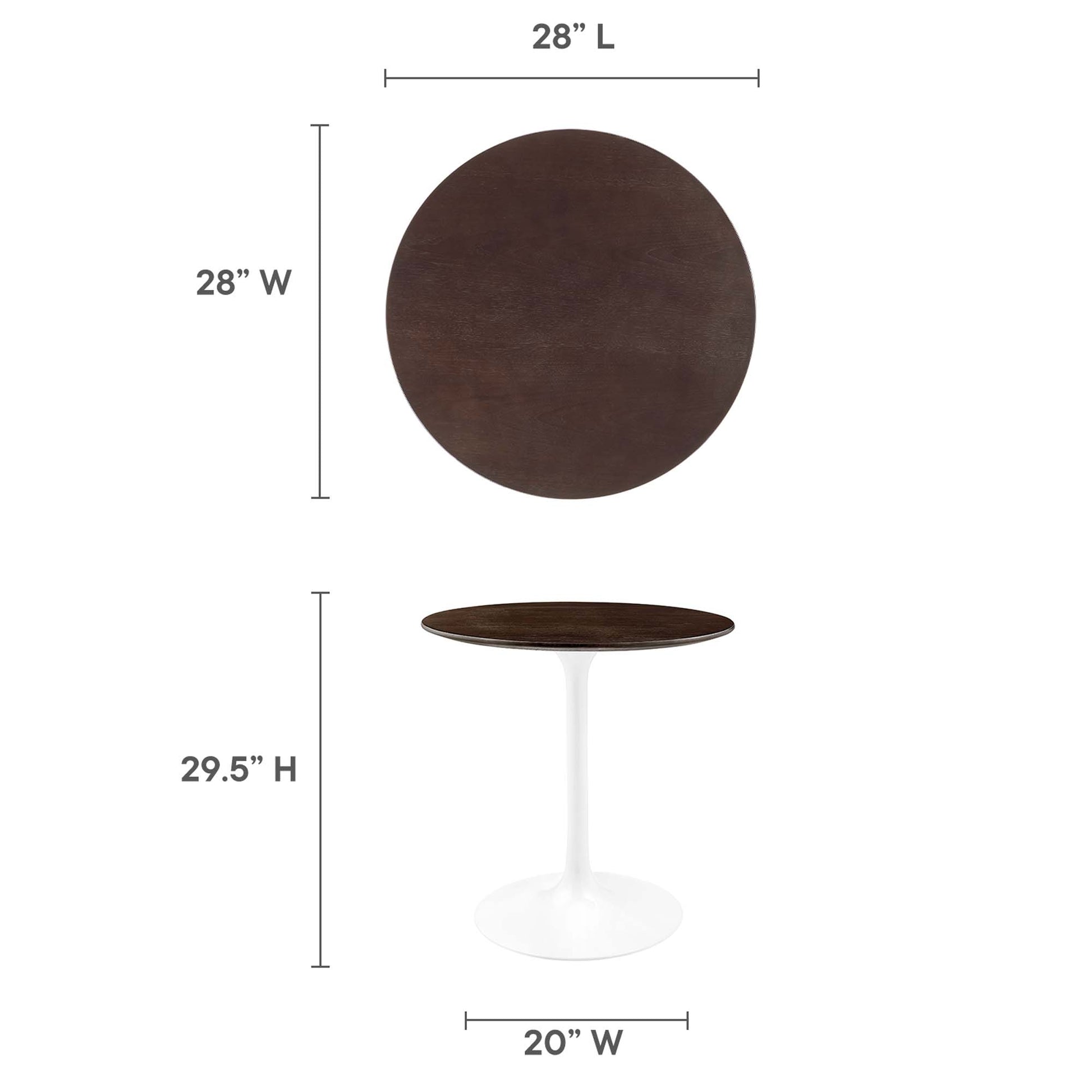 Lippa 28" Round Wood Dining Table by Modway - Best Buy Furniture