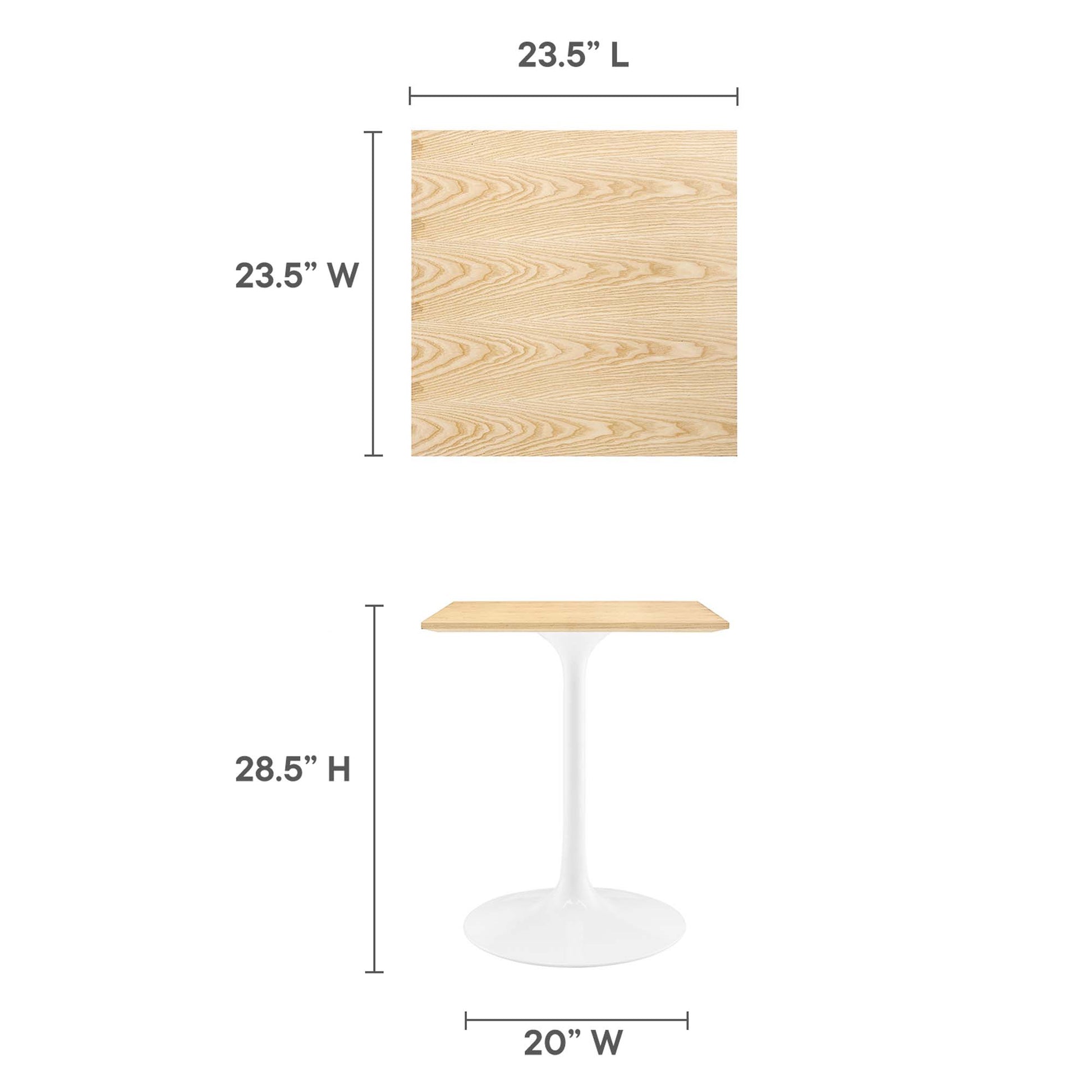 Lippa 24" Square Wood Dining Table by Modway - Best Buy Furniture
