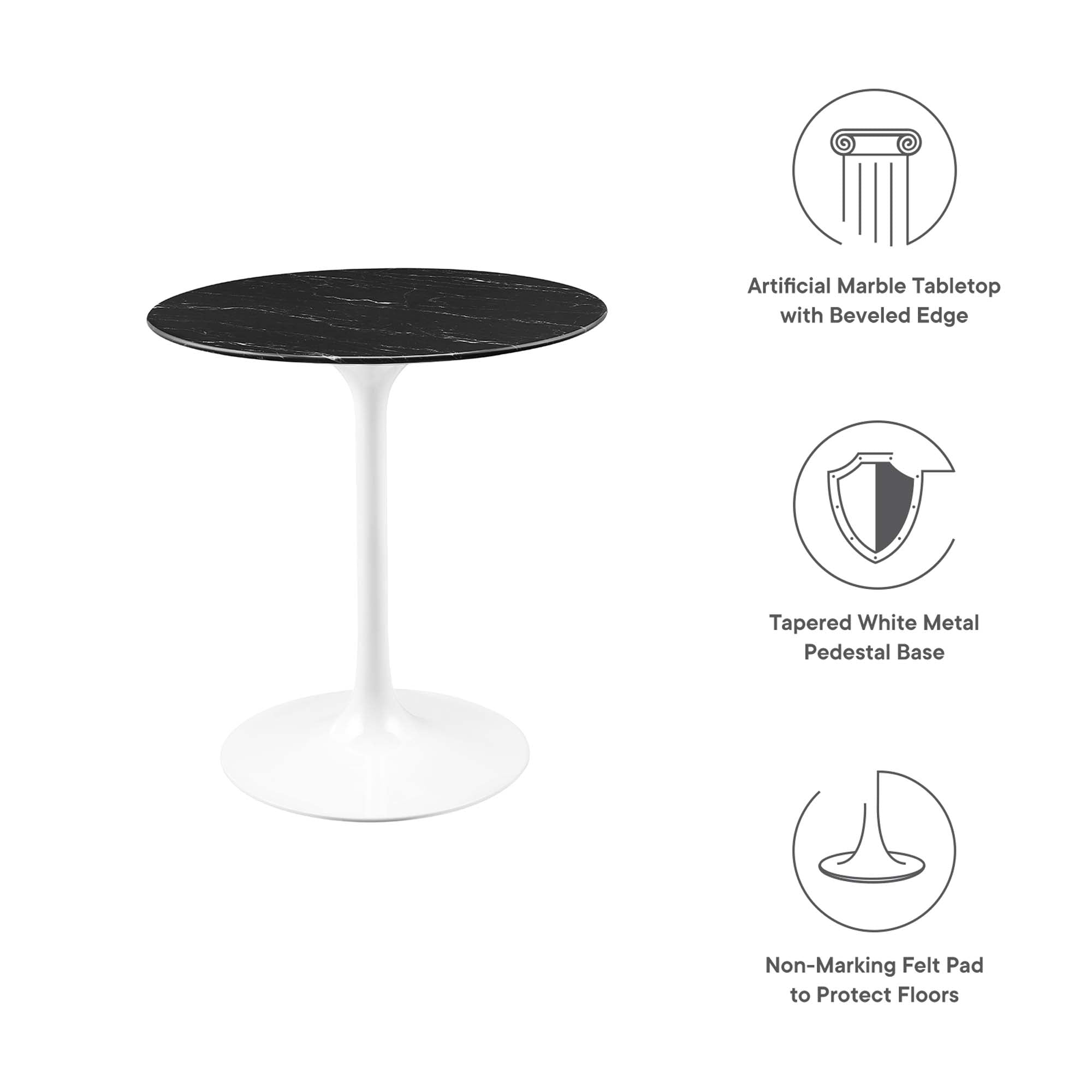 Lippa 28" Round Faux Marble Dining Table by Modway - Best Buy Furniture