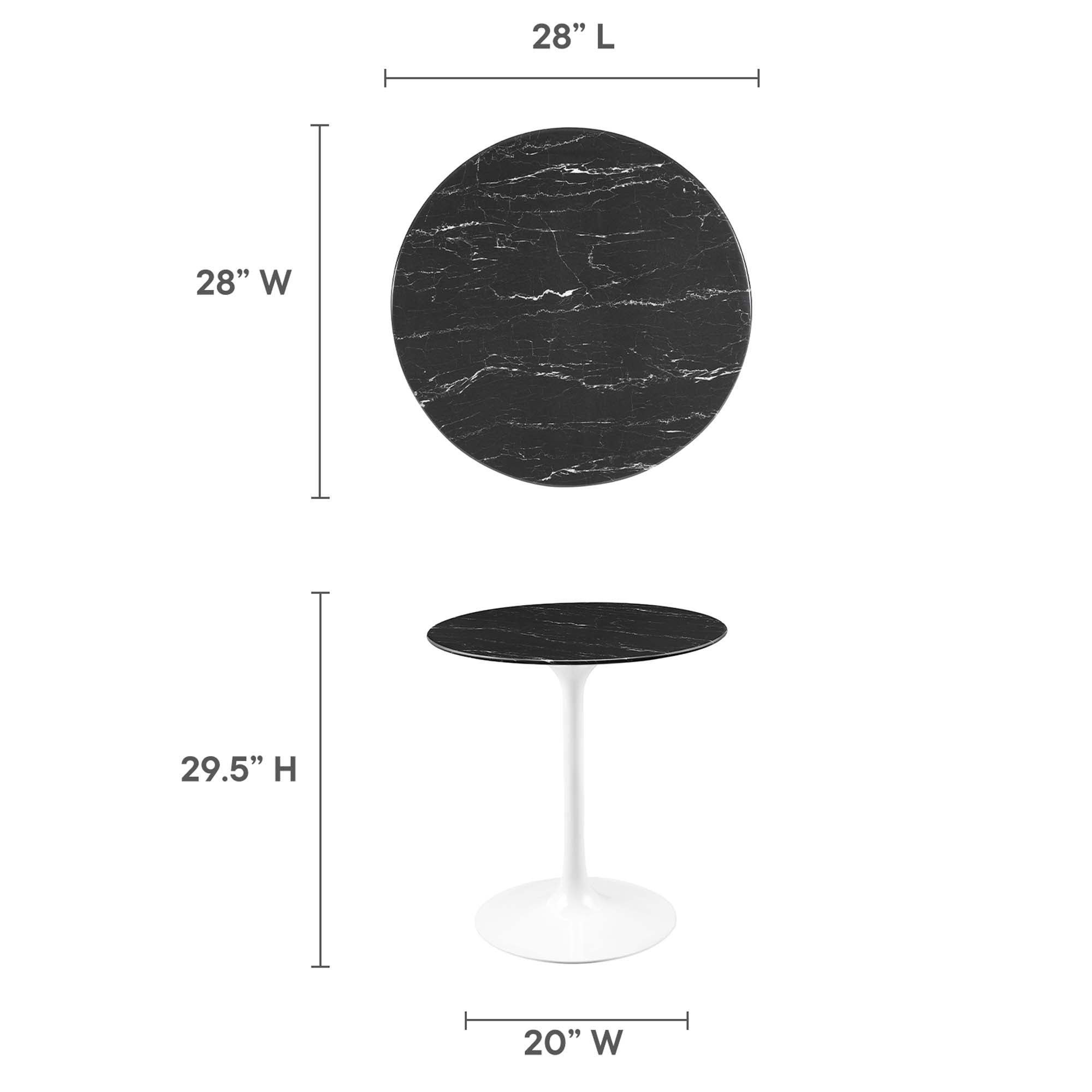 Lippa 28" Round Faux Marble Dining Table by Modway - Best Buy Furniture