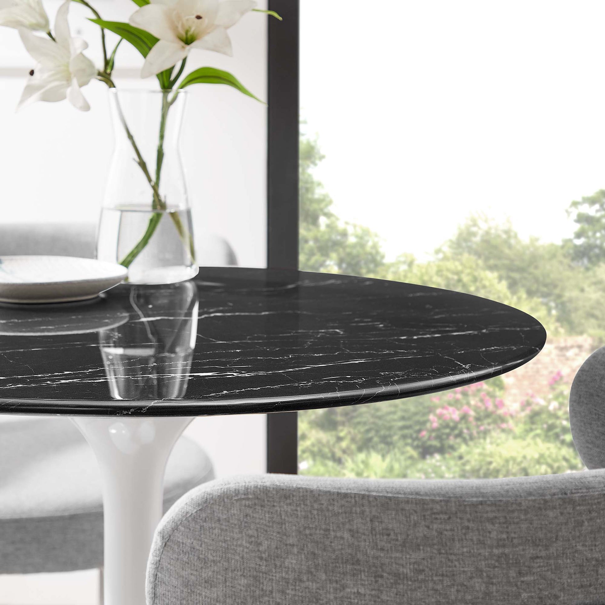 Lippa 28" Round Faux Marble Dining Table by Modway - Best Buy Furniture