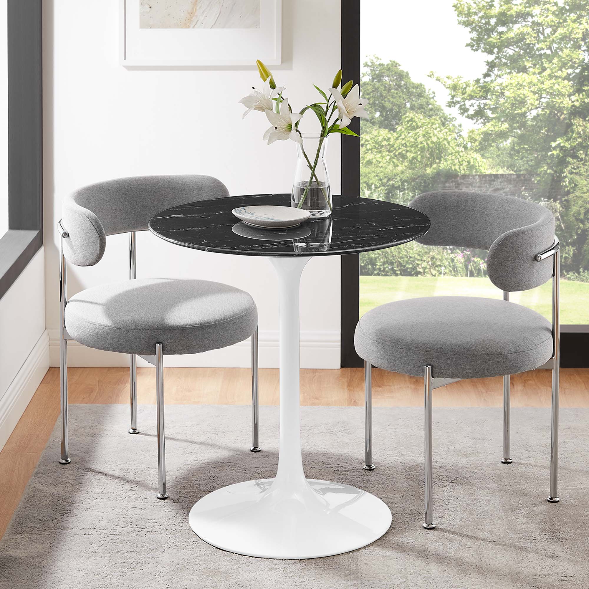 Lippa 28" Round Faux Marble Dining Table by Modway - Best Buy Furniture
