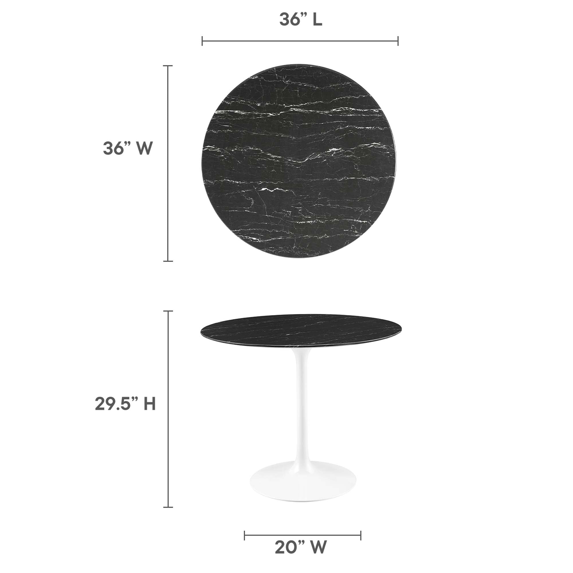 Lippa 36" Round Faux Marble Dining Table by Modway - Best Buy Furniture