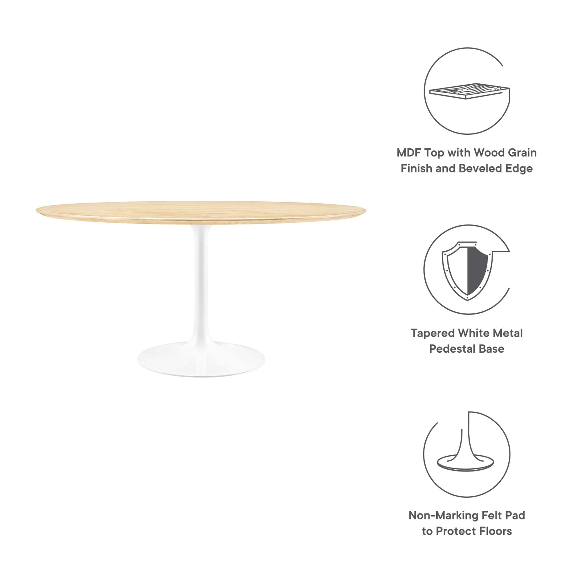 Lippa 60" Round Wood Dining Table by Modway - Best Buy Furniture