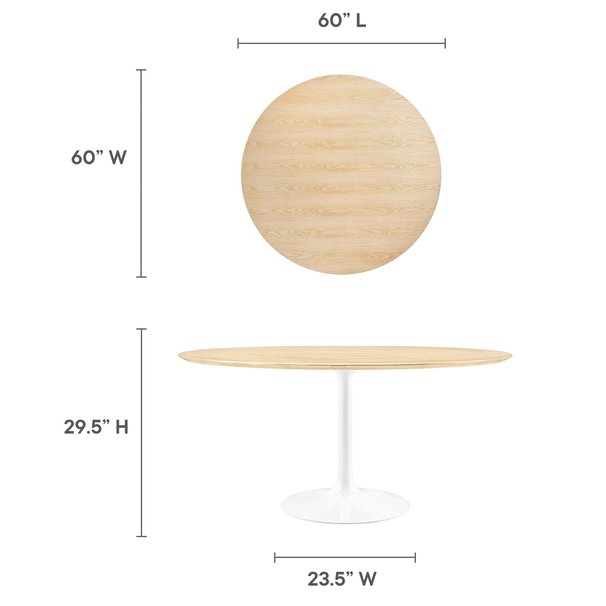 Lippa 60" Round Wood Dining Table by Modway - Best Buy Furniture