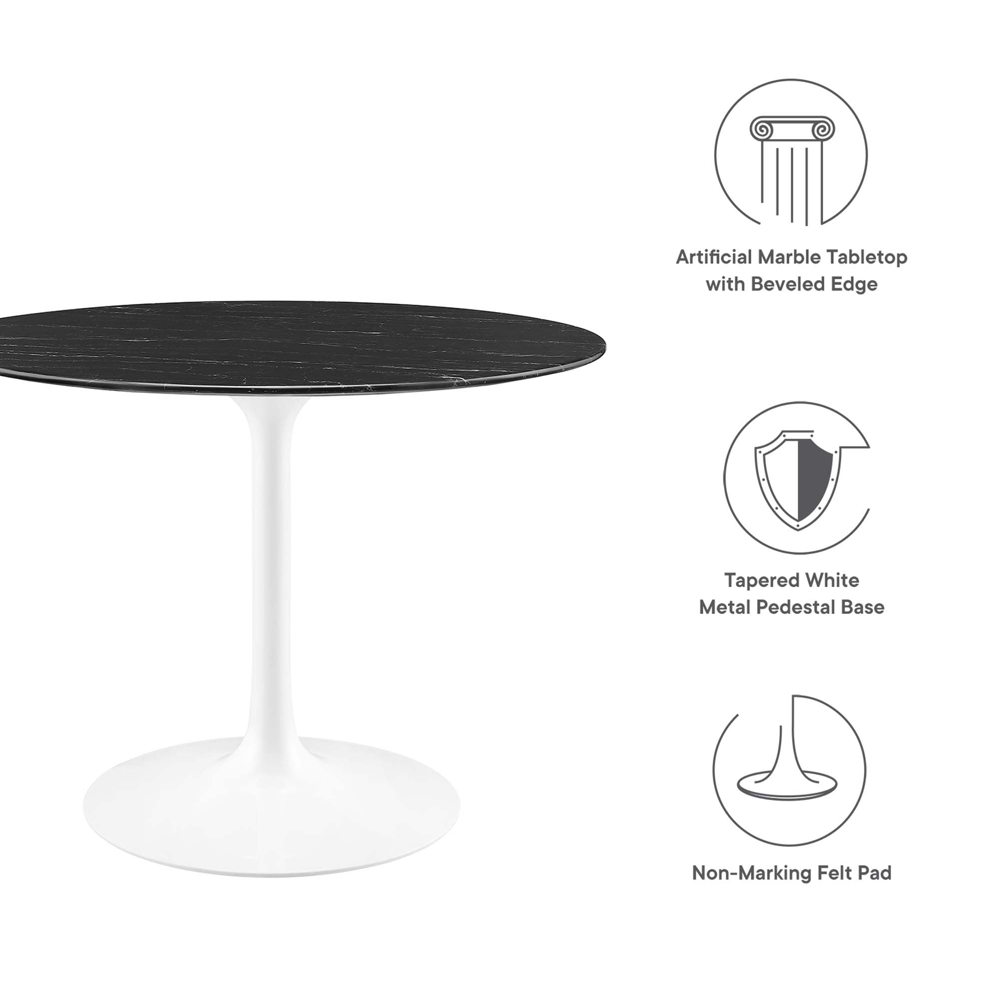 Lippa 40" Round Faux Marble Dining Table by Modway - Best Buy Furniture