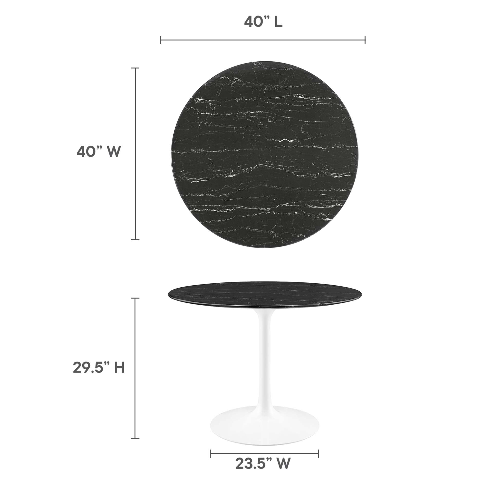 Lippa 40" Round Faux Marble Dining Table by Modway - Best Buy Furniture