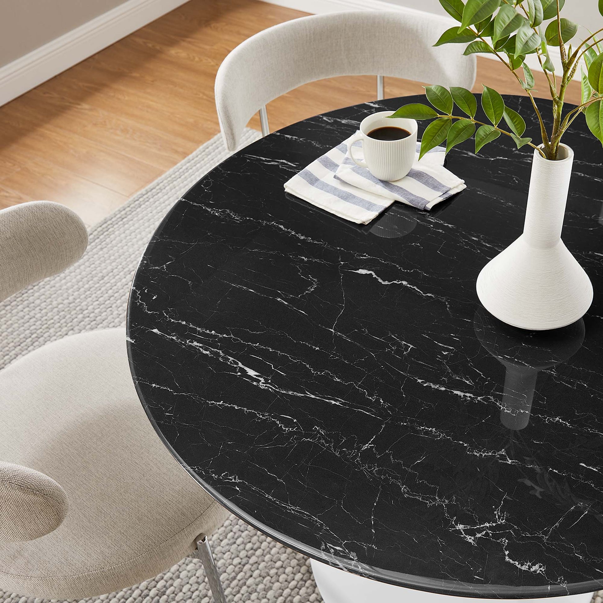 Lippa 40" Round Faux Marble Dining Table by Modway - Best Buy Furniture