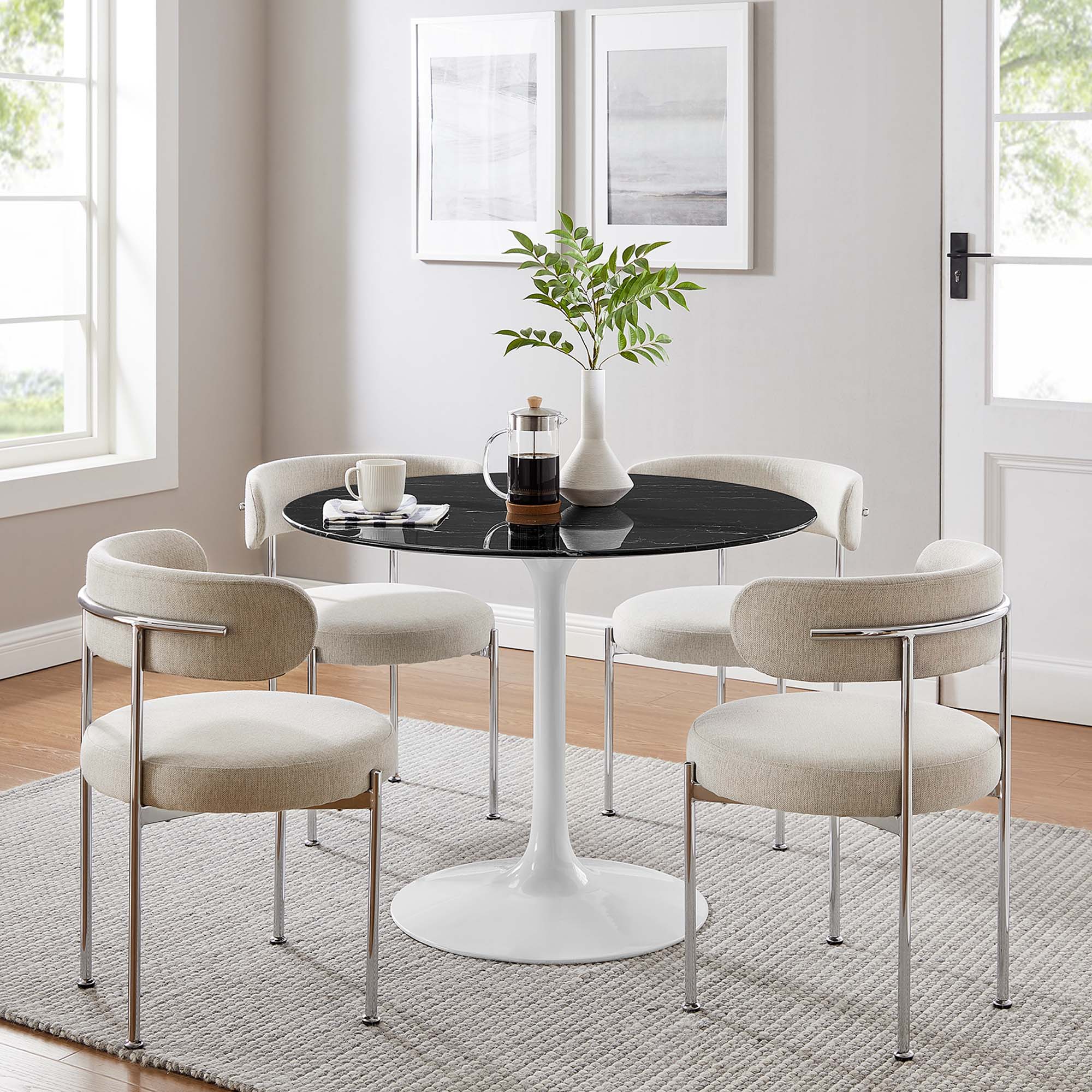 Lippa 40" Round Faux Marble Dining Table by Modway - Best Buy Furniture
