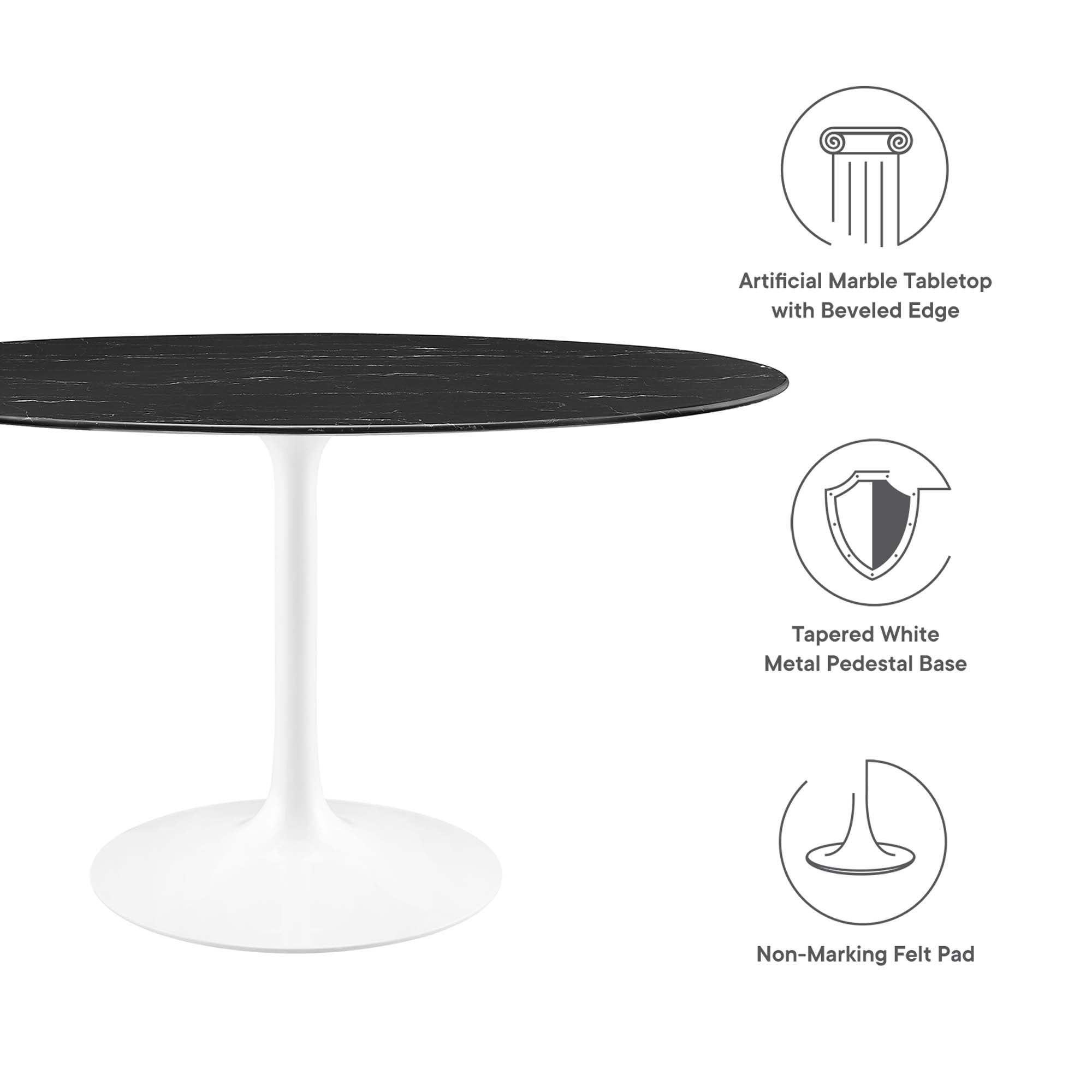 Lippa 54" Oval Faux Marble Dining Table by Modway - Best Buy Furniture