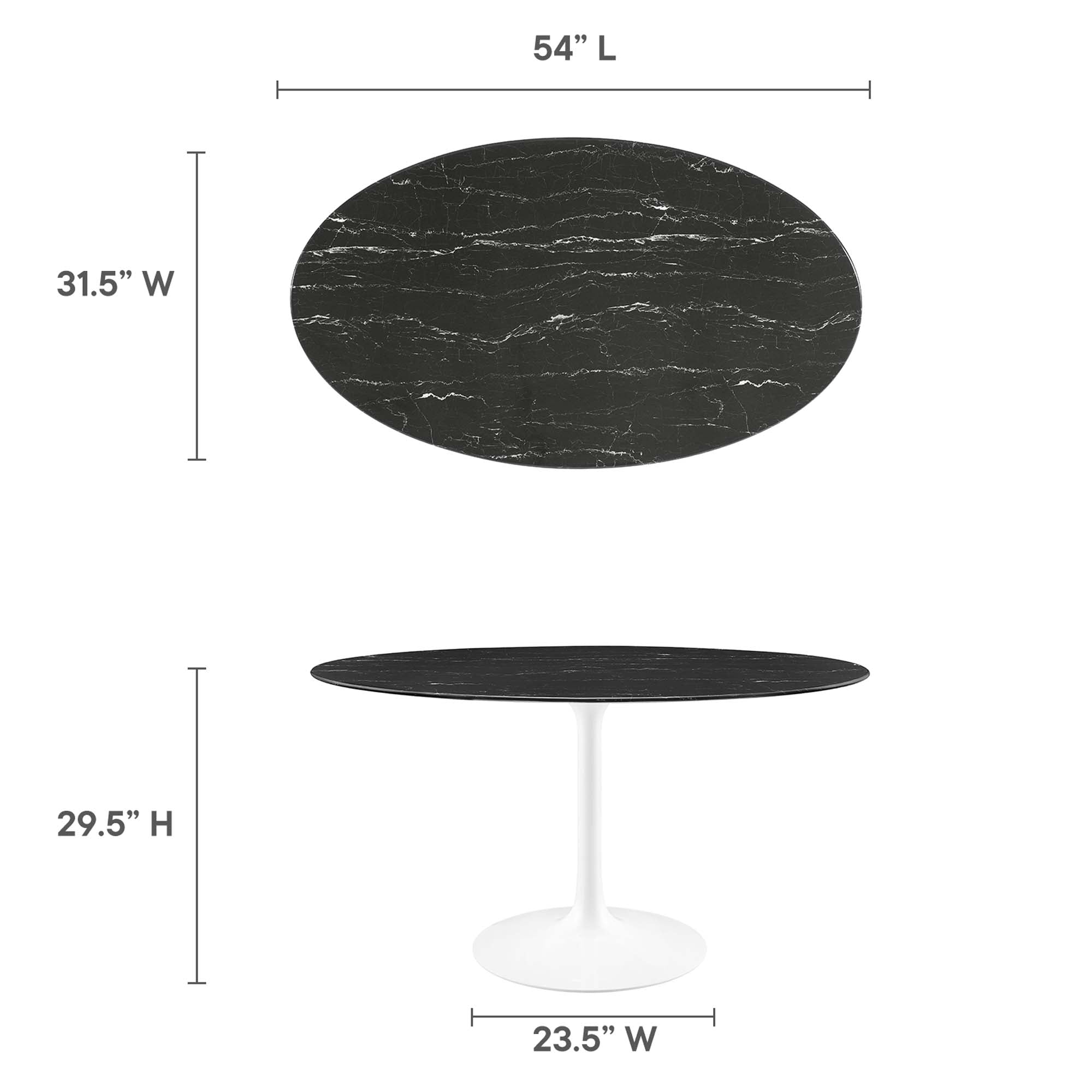 Lippa 54" Oval Faux Marble Dining Table by Modway - Best Buy Furniture