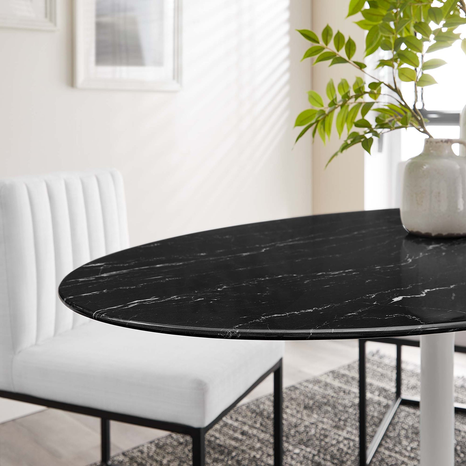 Lippa 54" Oval Faux Marble Dining Table by Modway - Best Buy Furniture